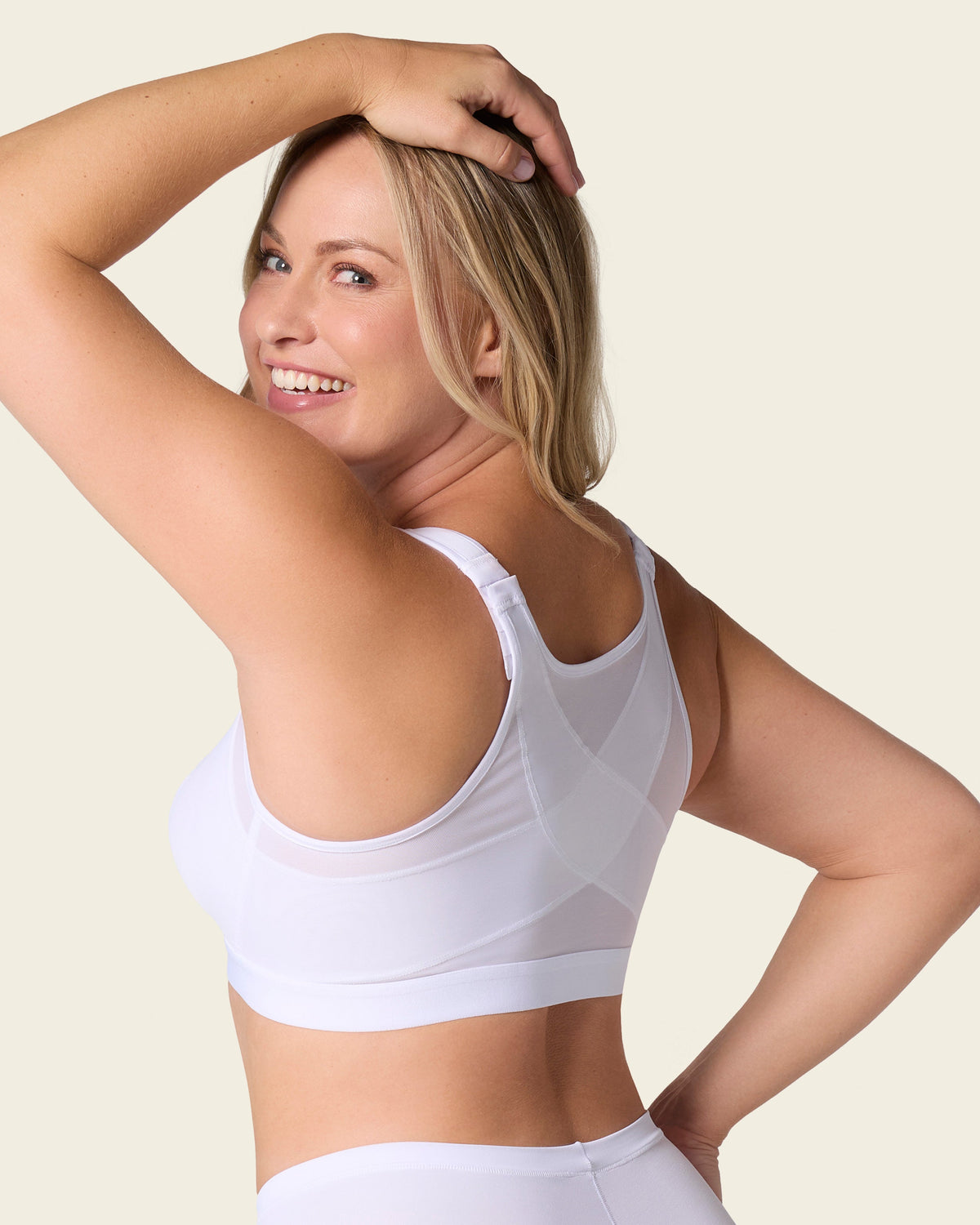 Multi/functional back support posture corrector wireless bra#color_000-white