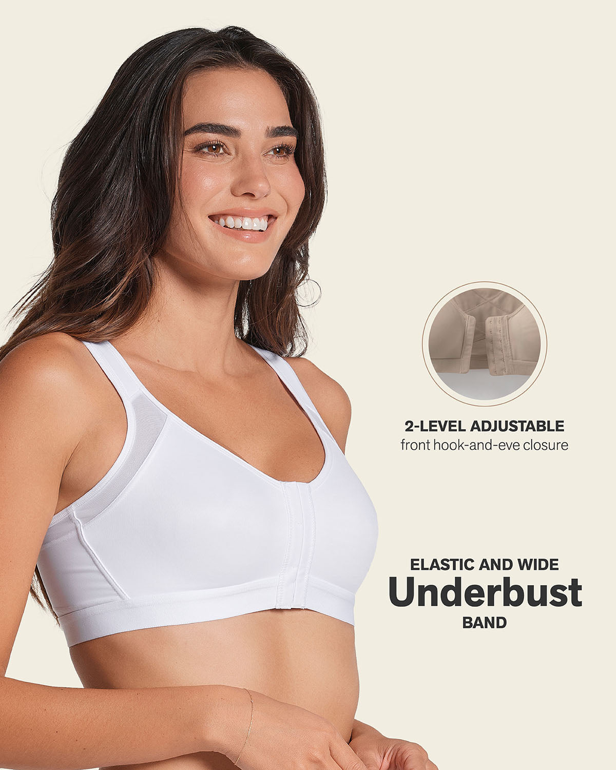 Multi/functional back support posture corrector wireless bra#color_000-white