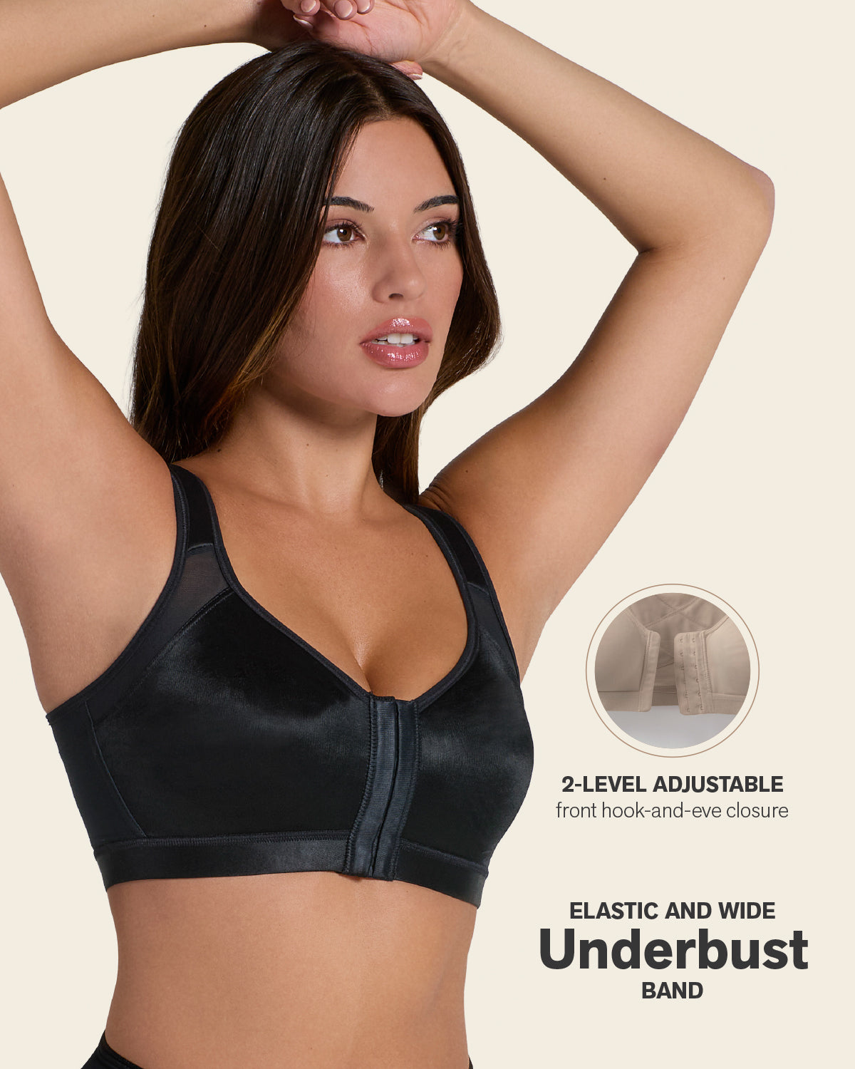 Multi/functional back support posture corrector wireless bra#color_700-black