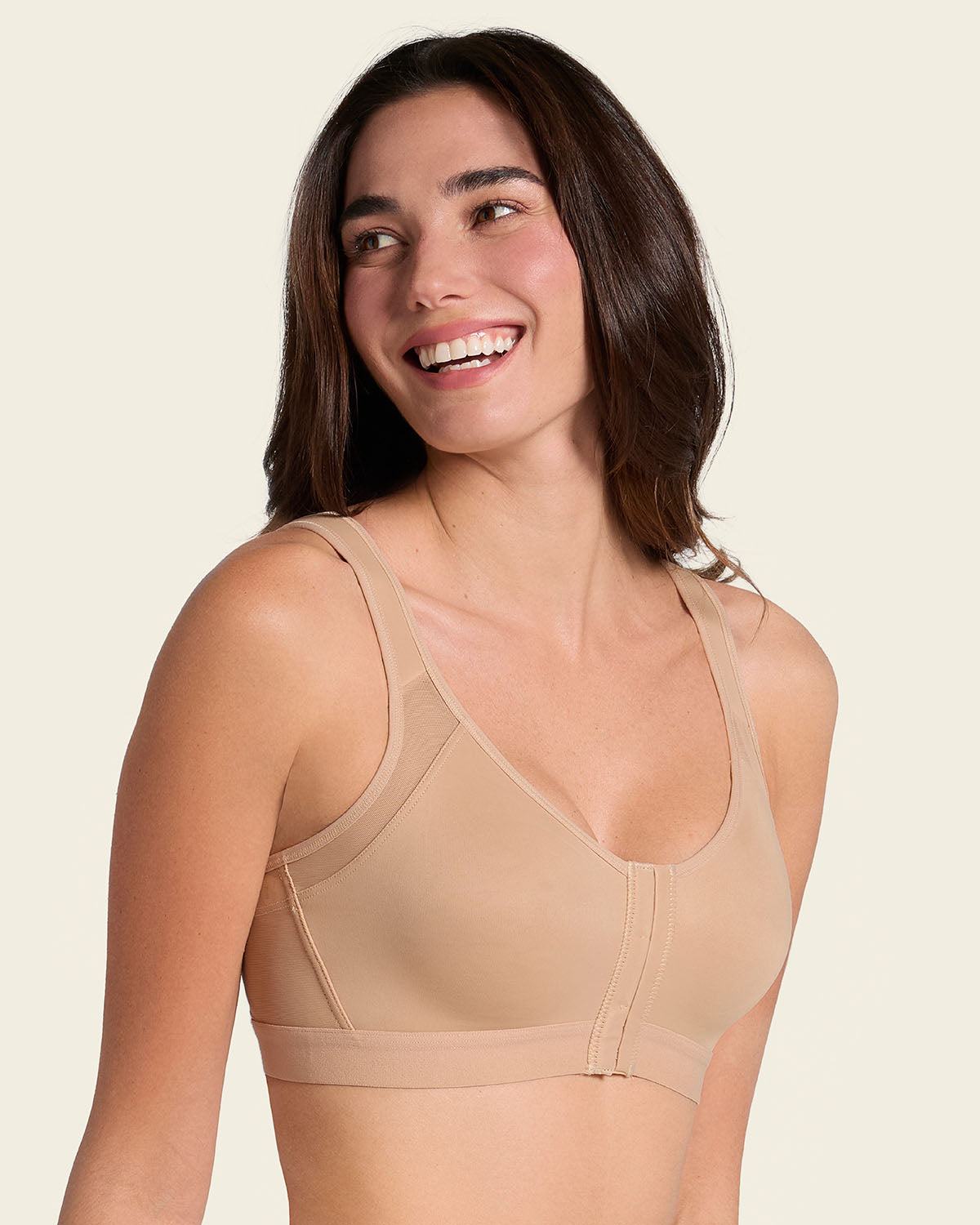 Multi/functional back support posture corrector wireless bra#color_801-golden-beige