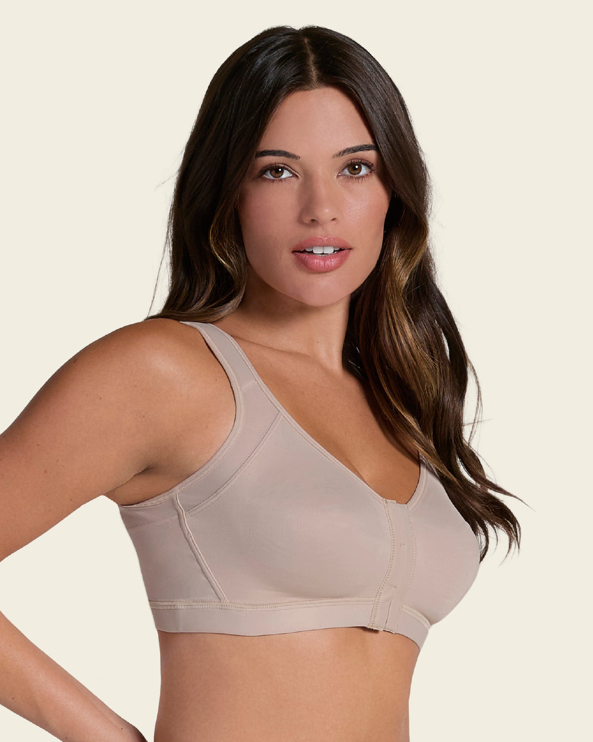 Multi/functional back support posture corrector wireless bra#color_802-nude