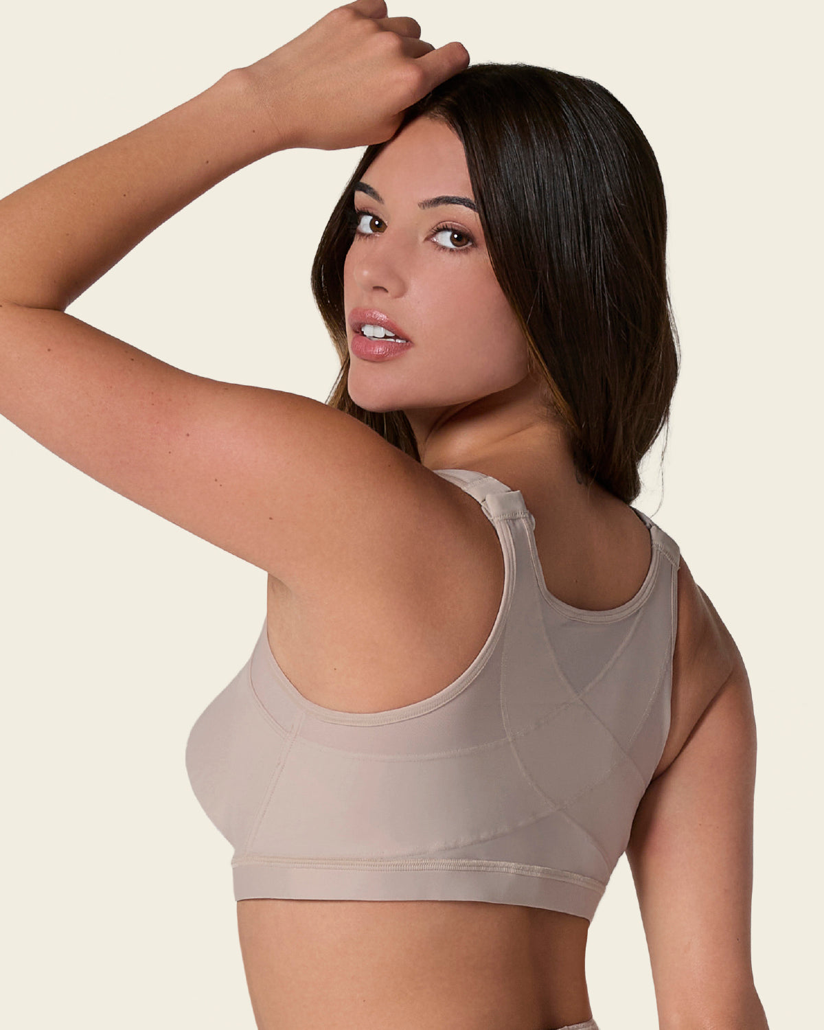 Multi/functional back support posture corrector wireless bra#color_802-nude