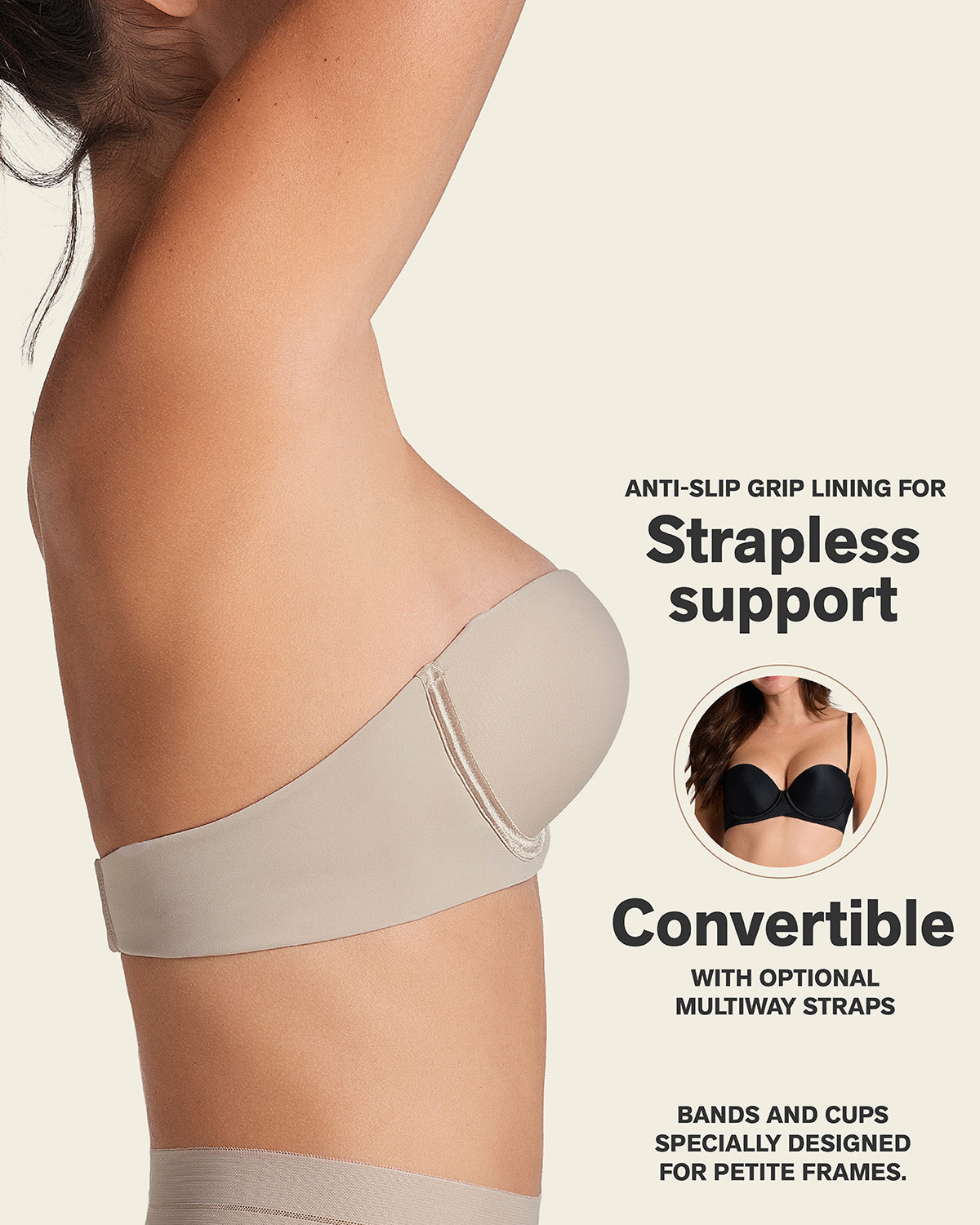 Double push-up strapless petite bra#color_802-nude
