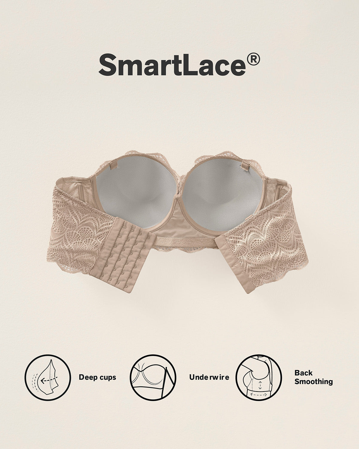 Convertible balconette lace push up bra#color_802-nude