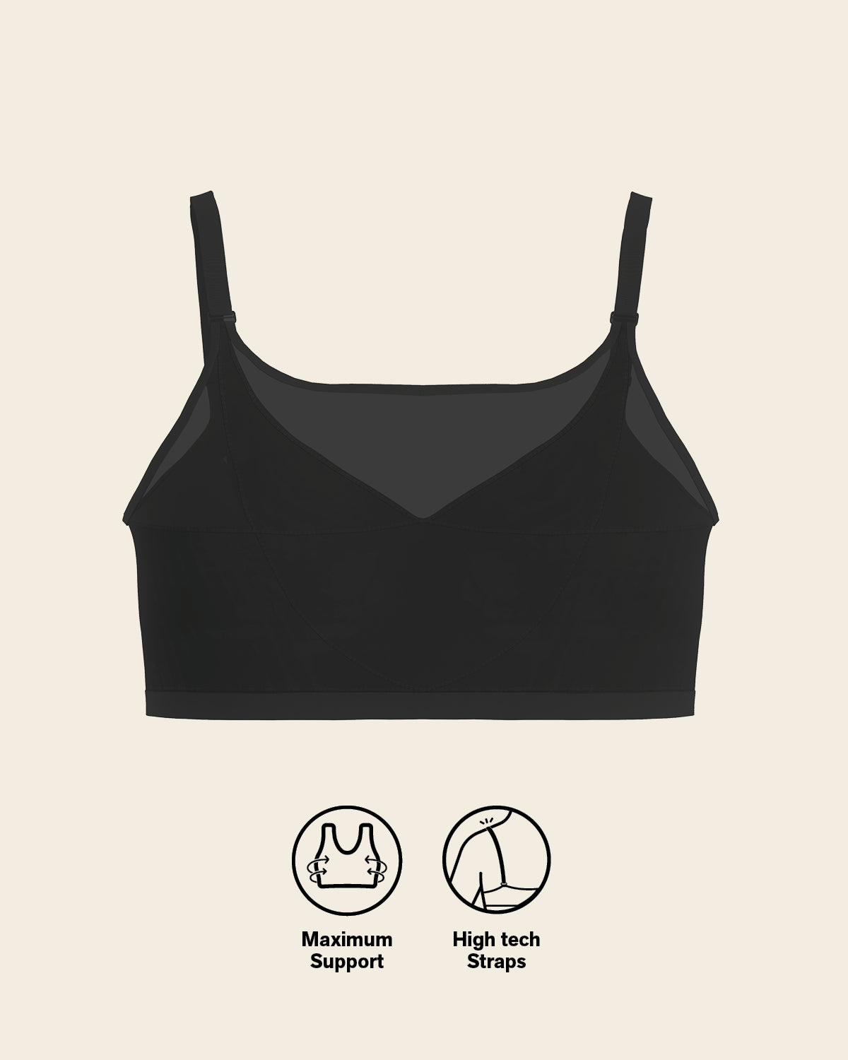 Comfortable posture corrector bra with contour cups - multi/benefit#color_700-black