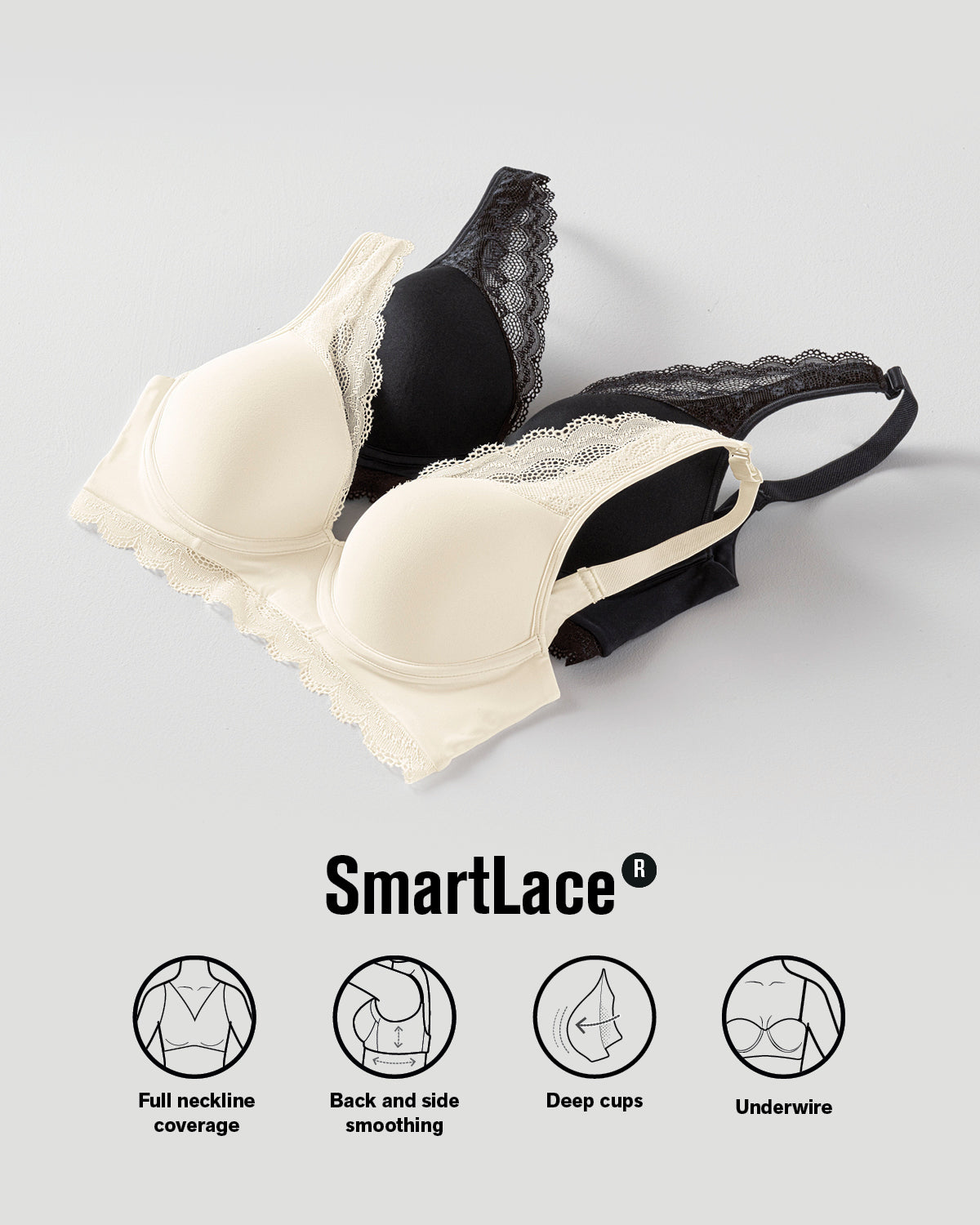 Deep coverage bra: soft lightly-lined lace underwire bra#color_253-ivory