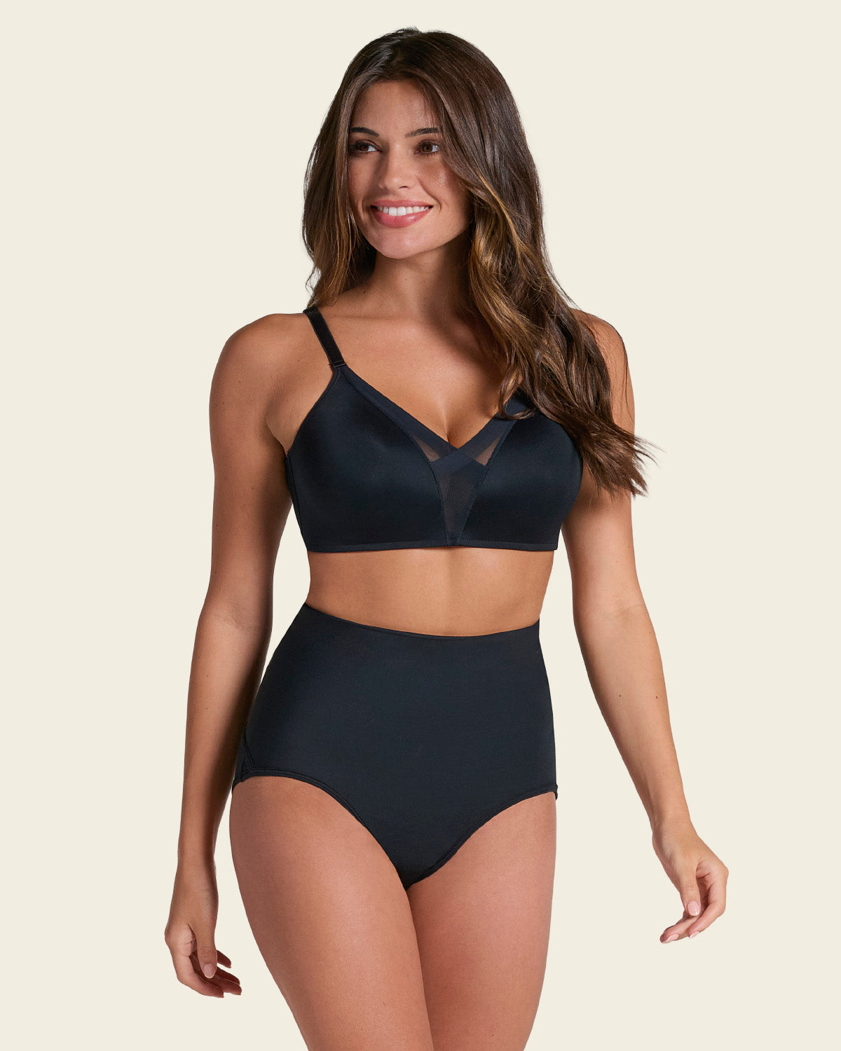 Firm compression postpartum panty with adjustable belly wrap#color_700-black
