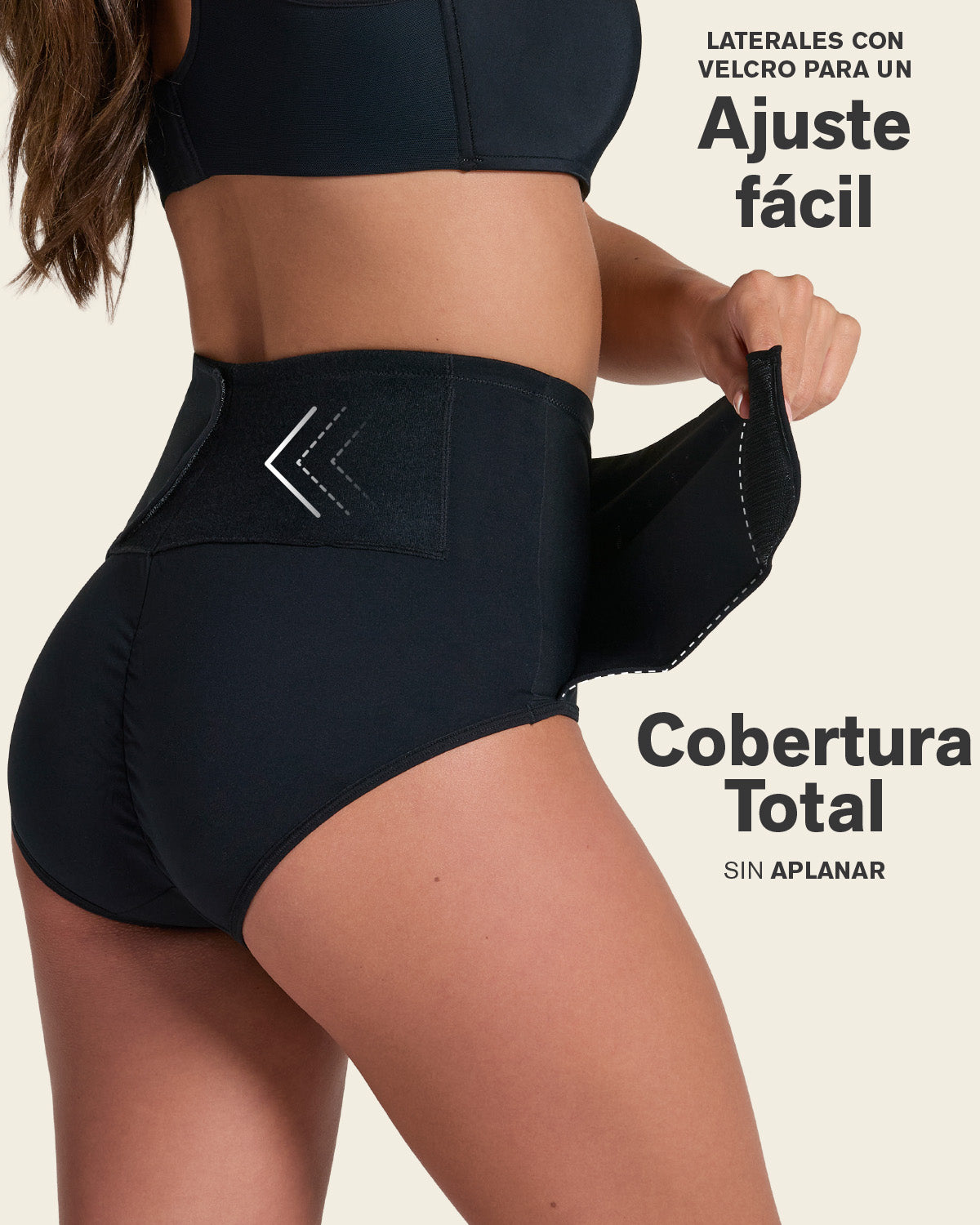 Firm compression postpartum panty with adjustable belly wrap#color_700-black
