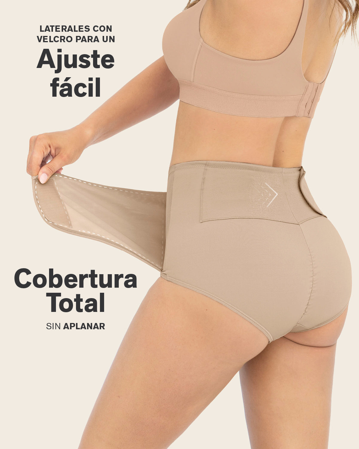 Firm compression postpartum panty with adjustable belly wrap#color_802-nude