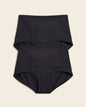 Firm compression postpartum panty with adjustable belly wrap#color_700-black