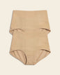 Firm compression postpartum panty with adjustable belly wrap#color_801-golden-beige
