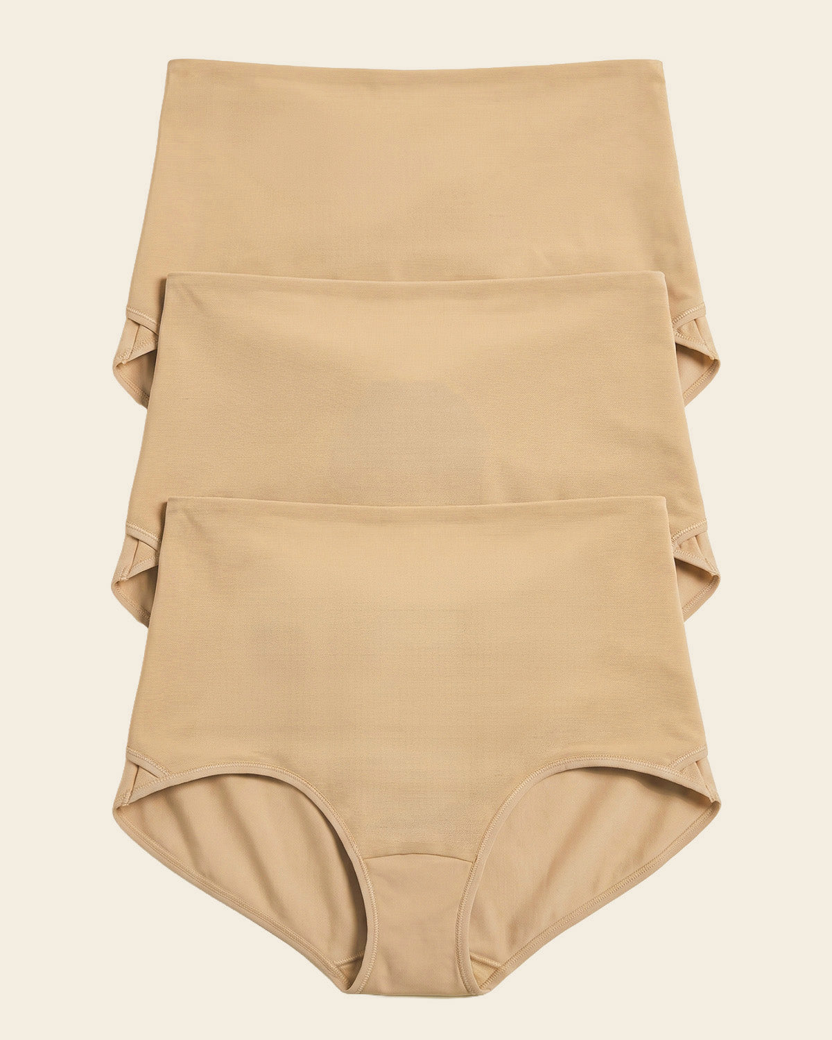 Firm compression postpartum panty with adjustable belly wrap#color_801-golden-beige