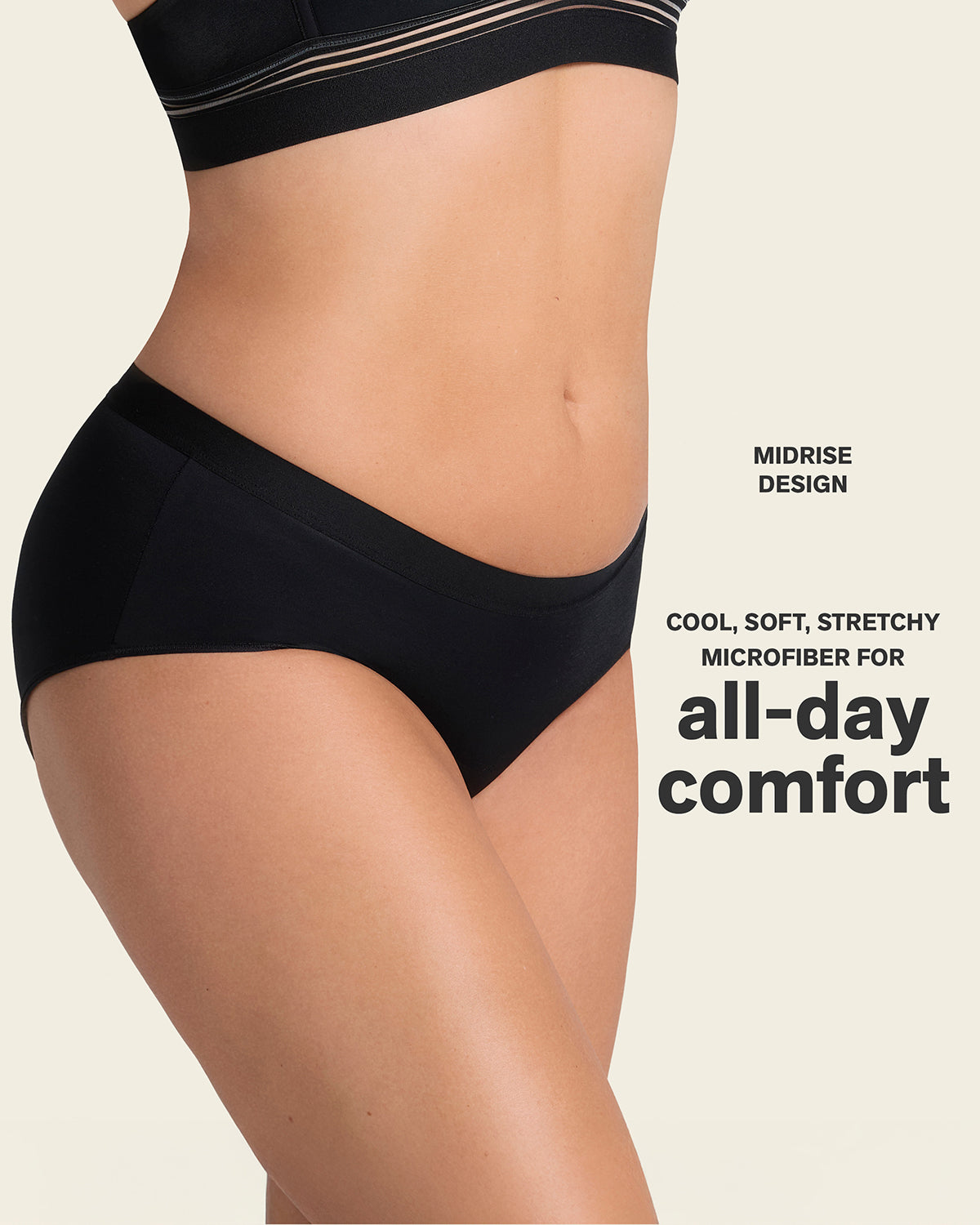 Semi low-rise smooth hiphugger panty#color_700-black