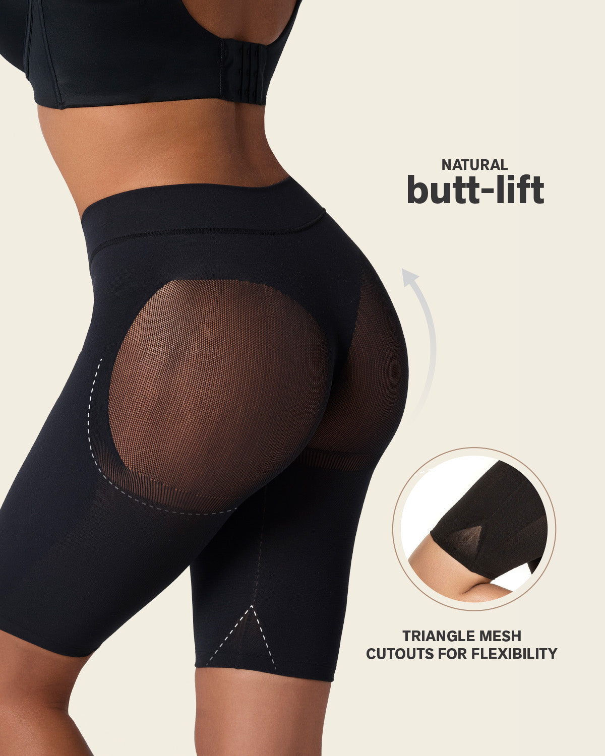 Well-rounded invisible butt lifter shaper short#color_700-black