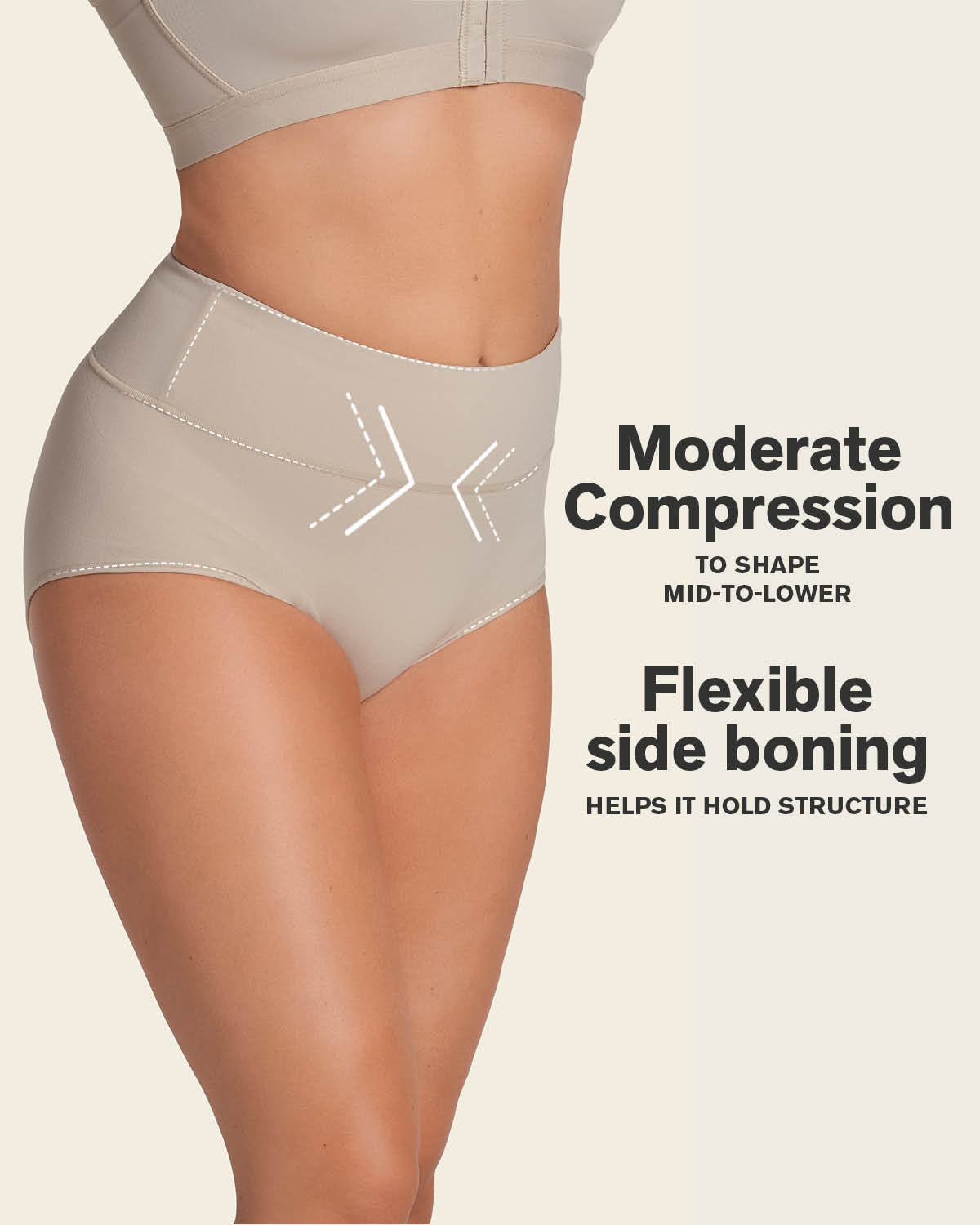 High-waisted classic smoothing brief#color_802-nude