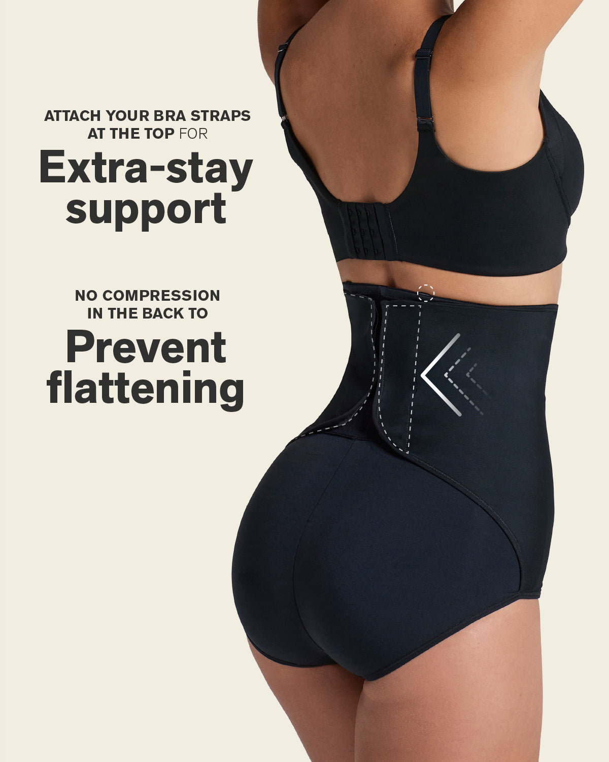 High-waisted firm compression postpartum panty with adjustable belly wrap#color_700-black