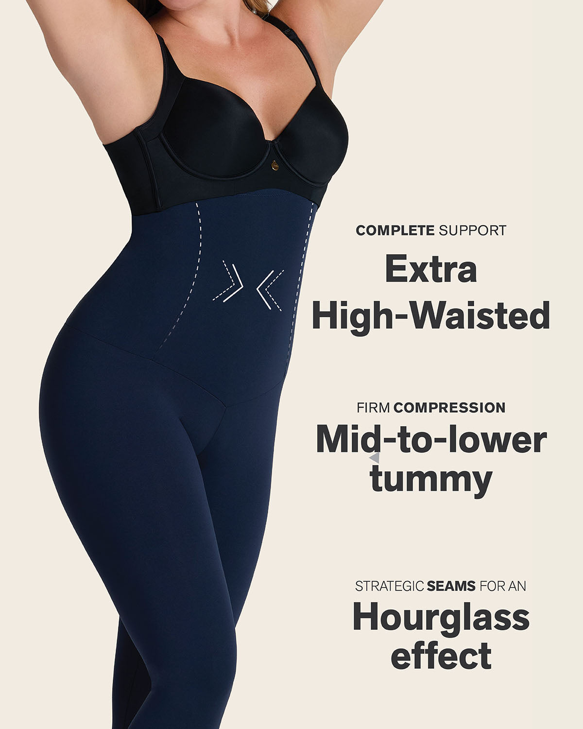 Extra high waisted firm compression legging#color_b55-dark-blue