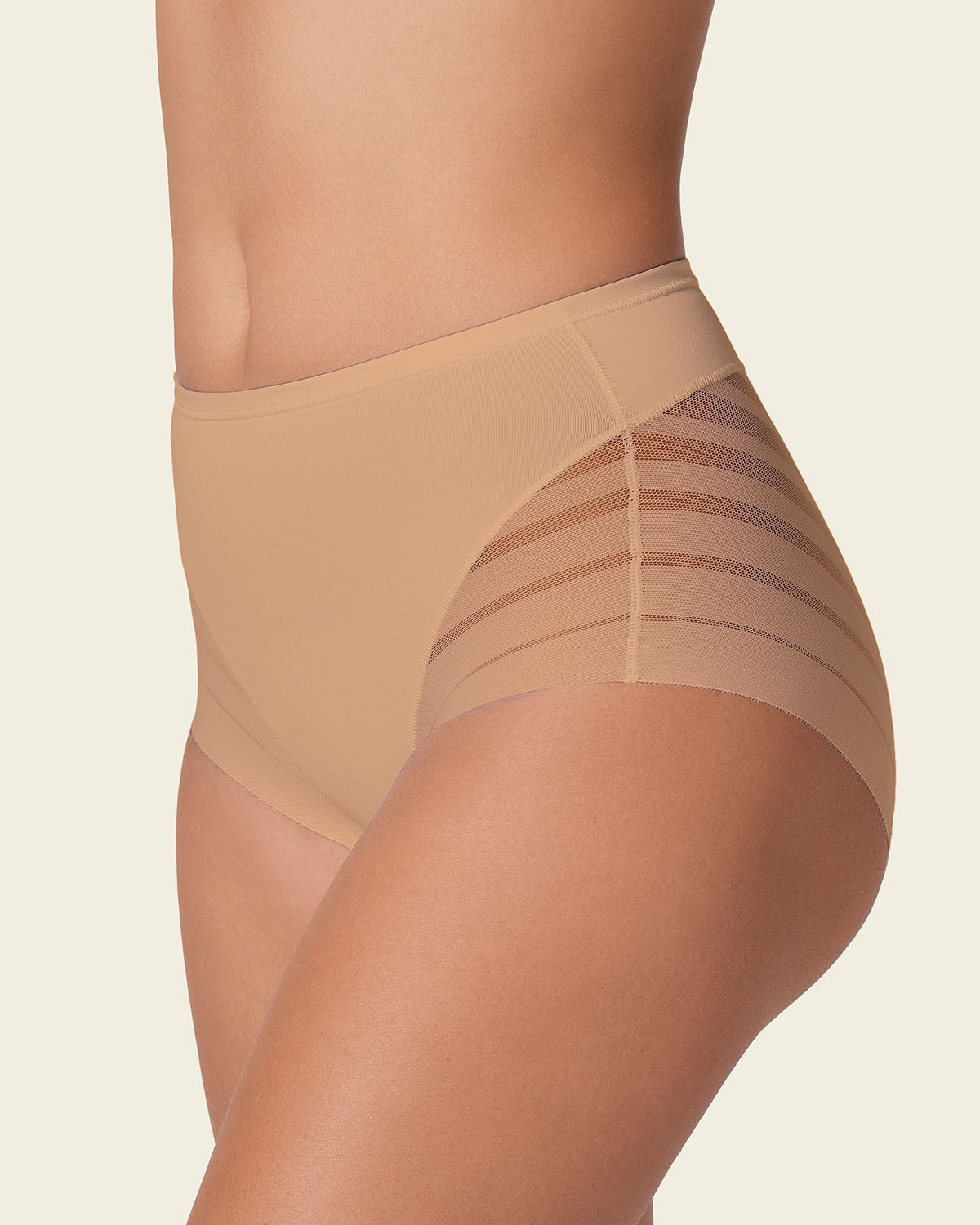 2-Pack Stripe Undetectable Lace Classic Shaper Panties#color_s02-golden-beige