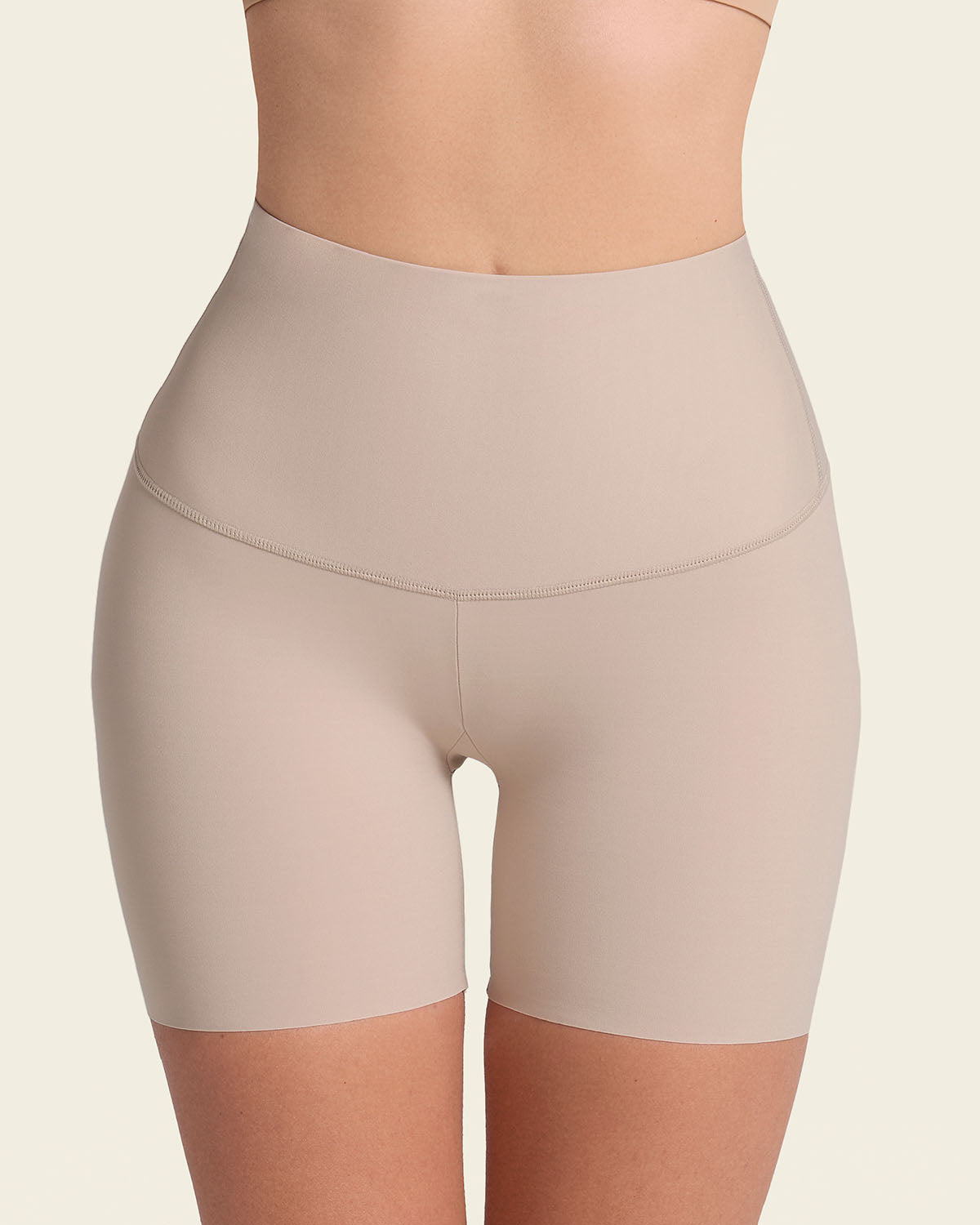 Moderate compression high-waisted shaper slip short#color_802-nude