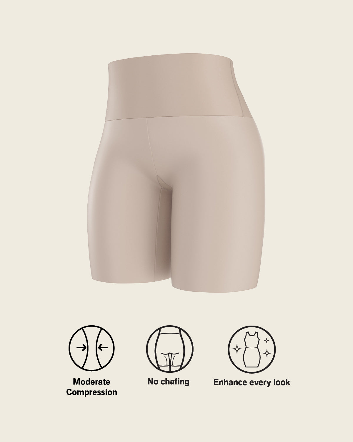 Moderate compression high-waisted shaper slip short#color_802-nude