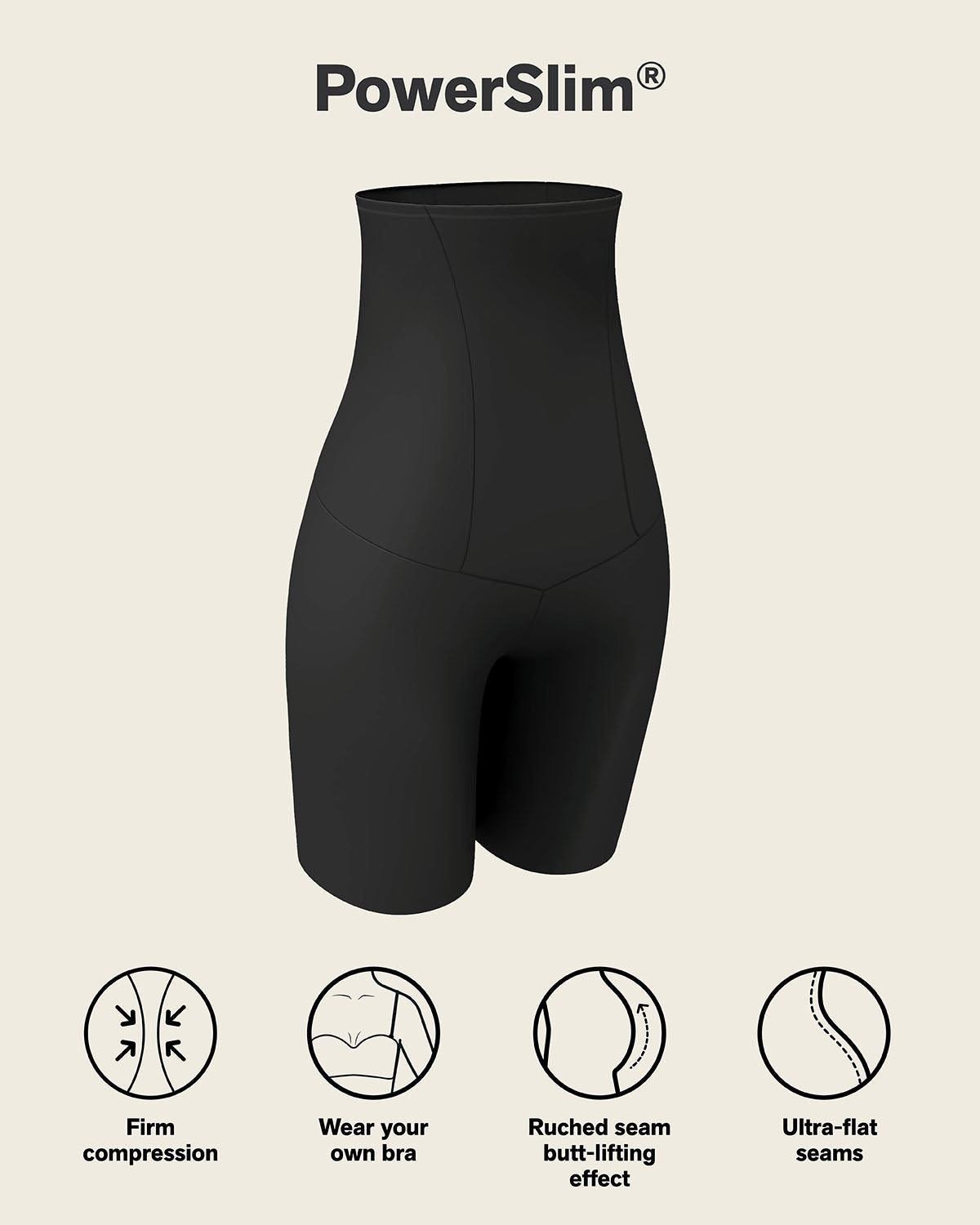 Extra high waisted firm shaper short#color_700-black