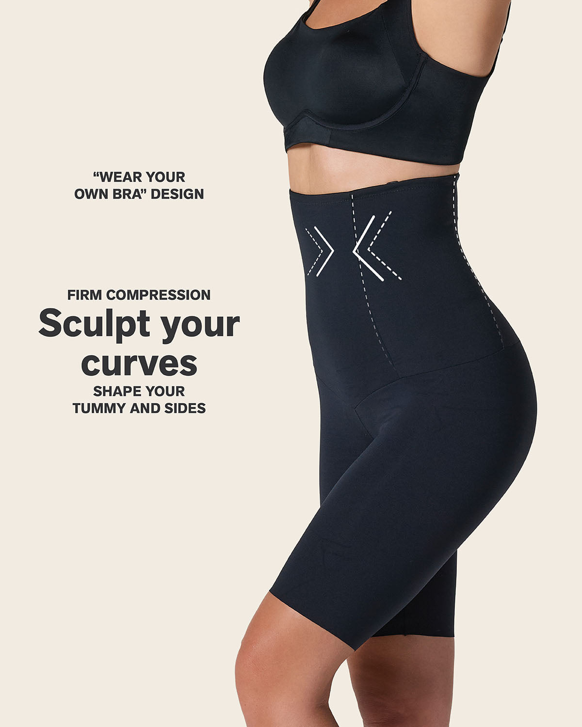 Extra high waisted firm shaper short#color_700-black