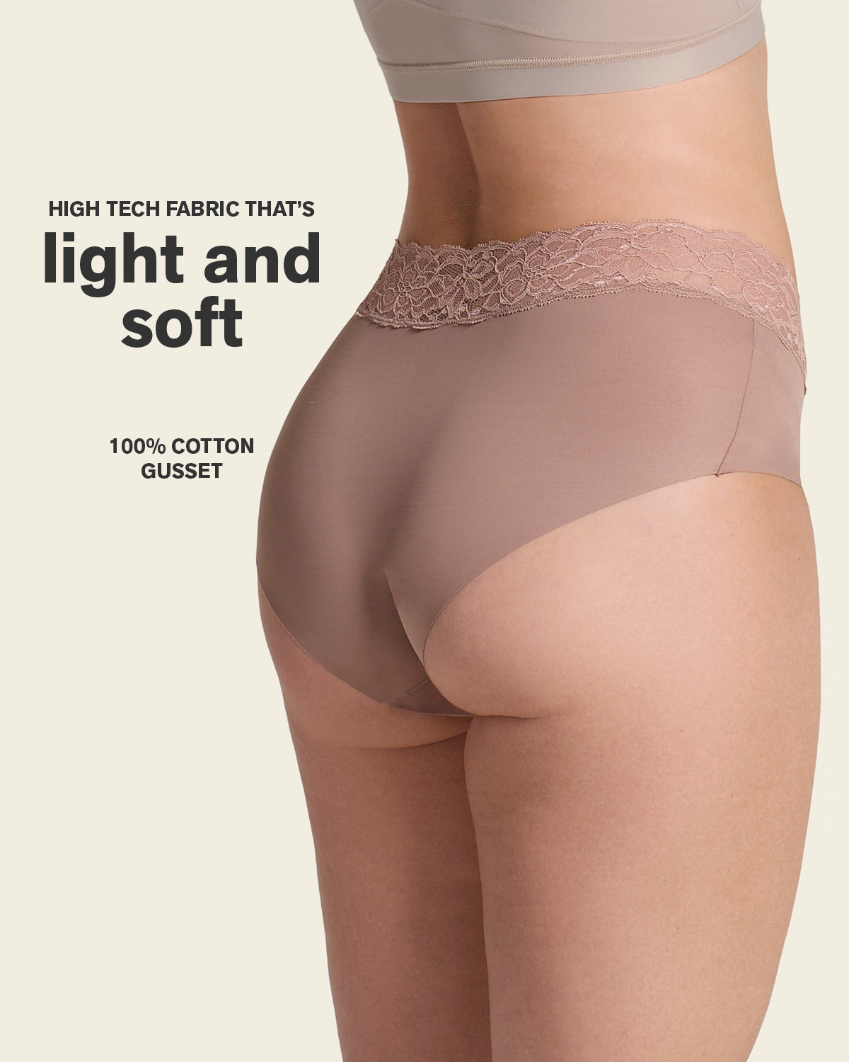 Ultra light lace trim hipster panty#color_857-brown
