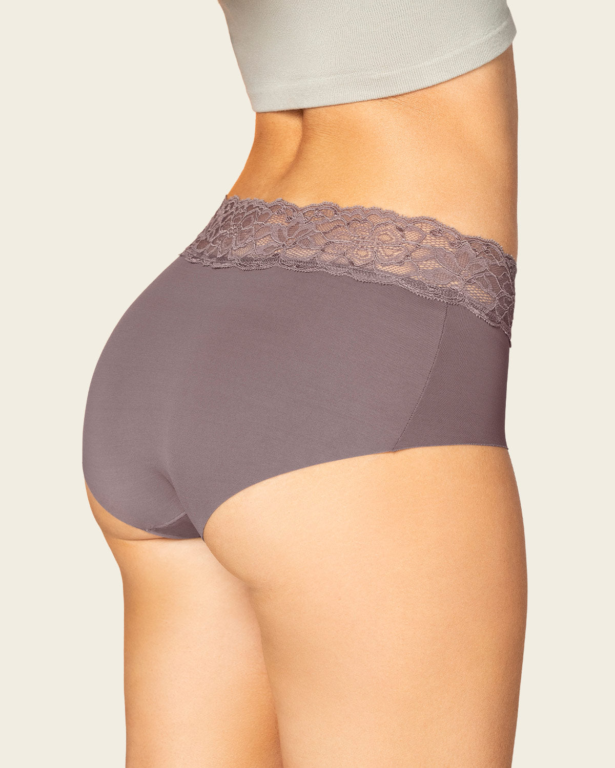 Ultra light lace trim hipster panty#color_868-taupe