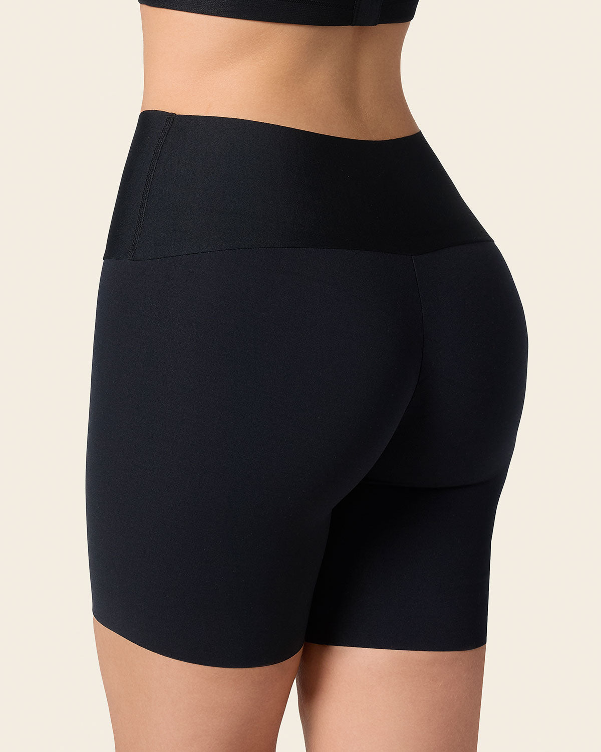 Stay-in-place seamless slip short#color_s01-black-brown