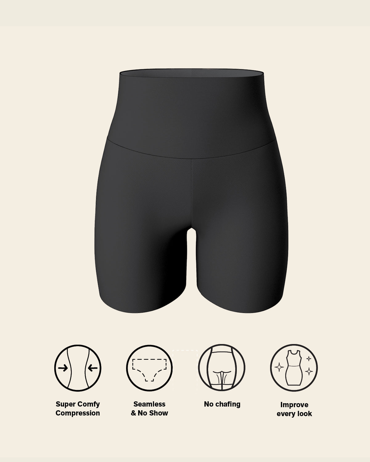 Stay-in-place seamless slip short#color_700-black