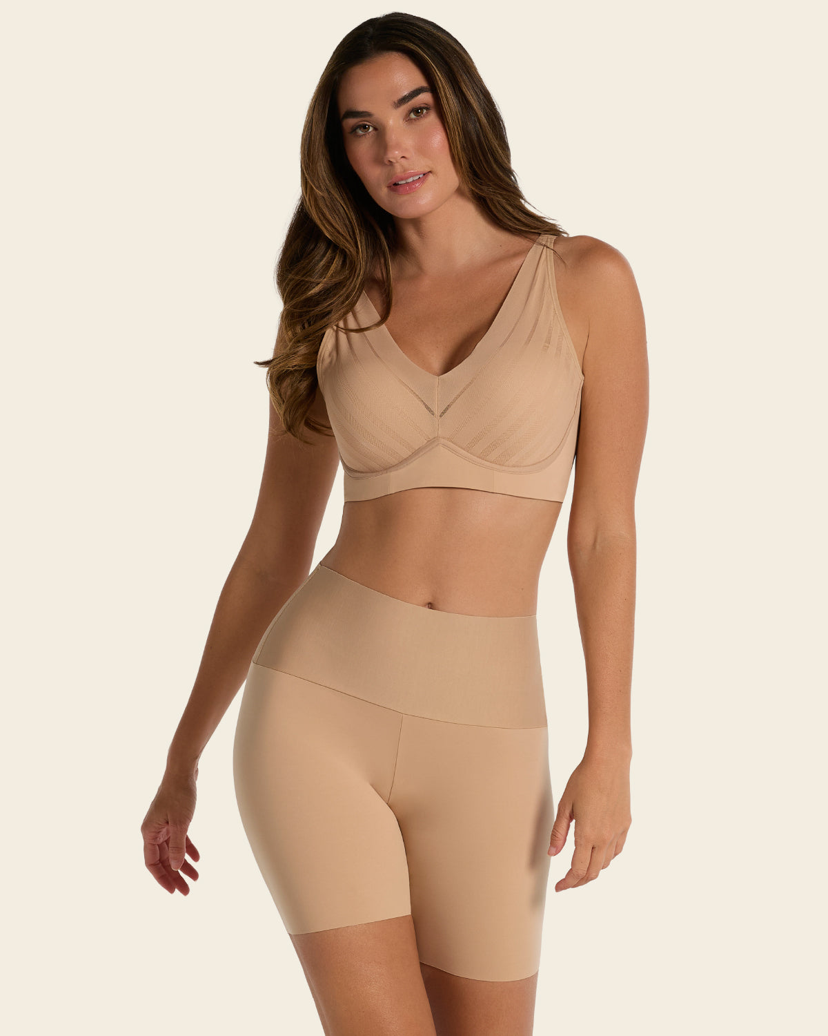 Stay-in-place seamless slip short#color_801-golden-beige