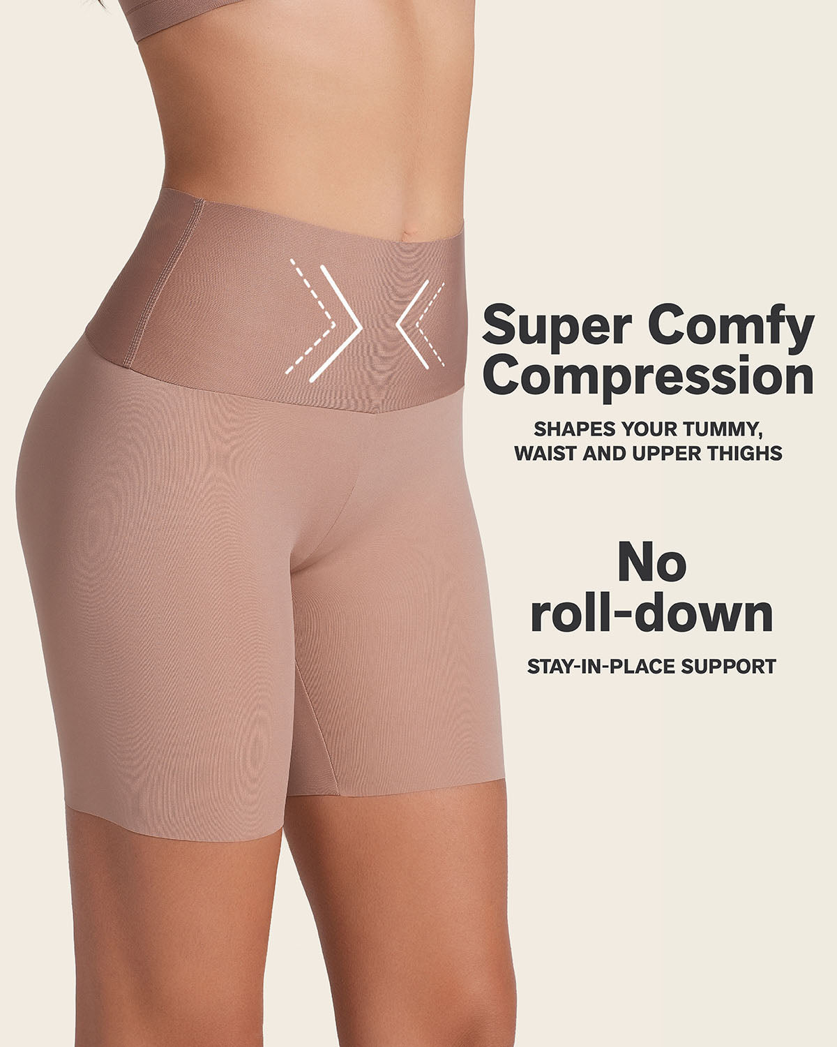 Stay-in-place seamless slip short#color_s01-black-brown