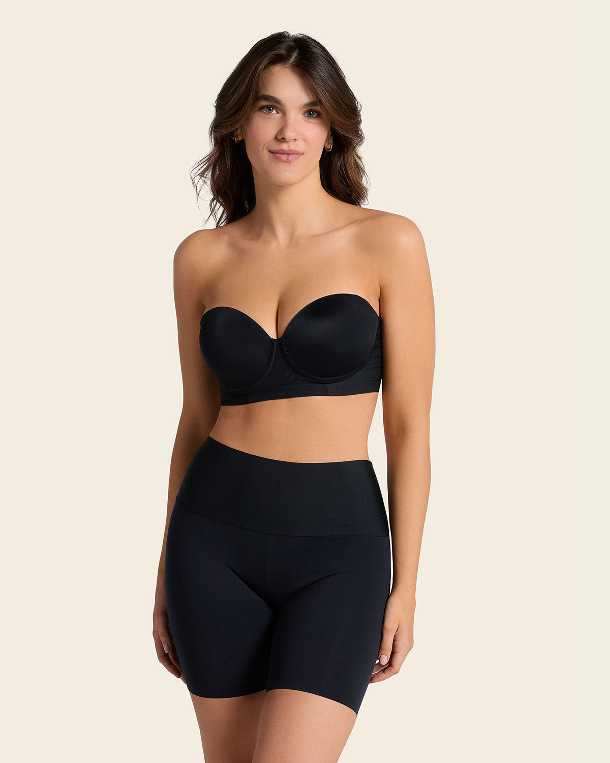 Stay-in-place seamless slip short#color_s03-golden-beige-black