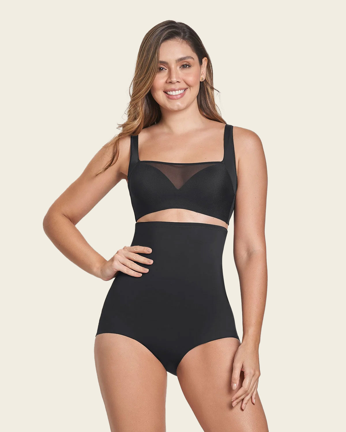 Extra high-waisted moderate shaper panty#color_700-black