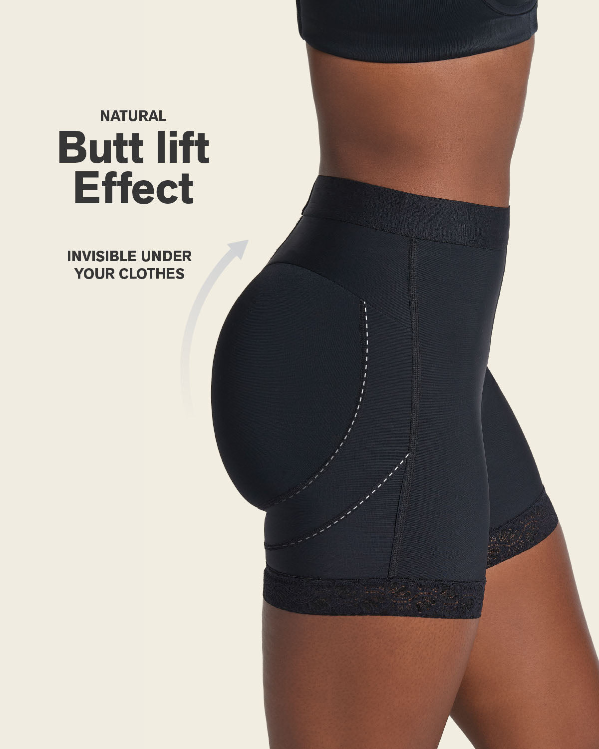 Mid-rise sculpting butt lifter shaper short#color_700-black