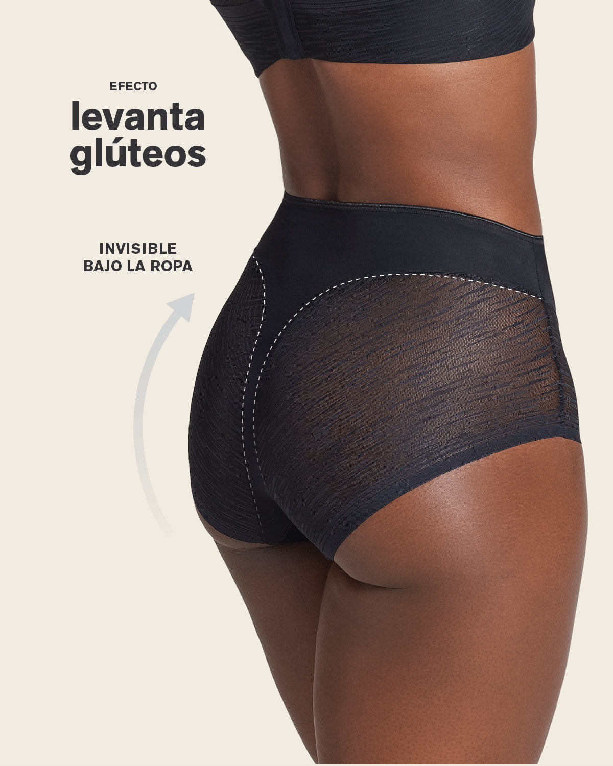 High-waisted sheer lace shaper panty#color_s01-black-nude