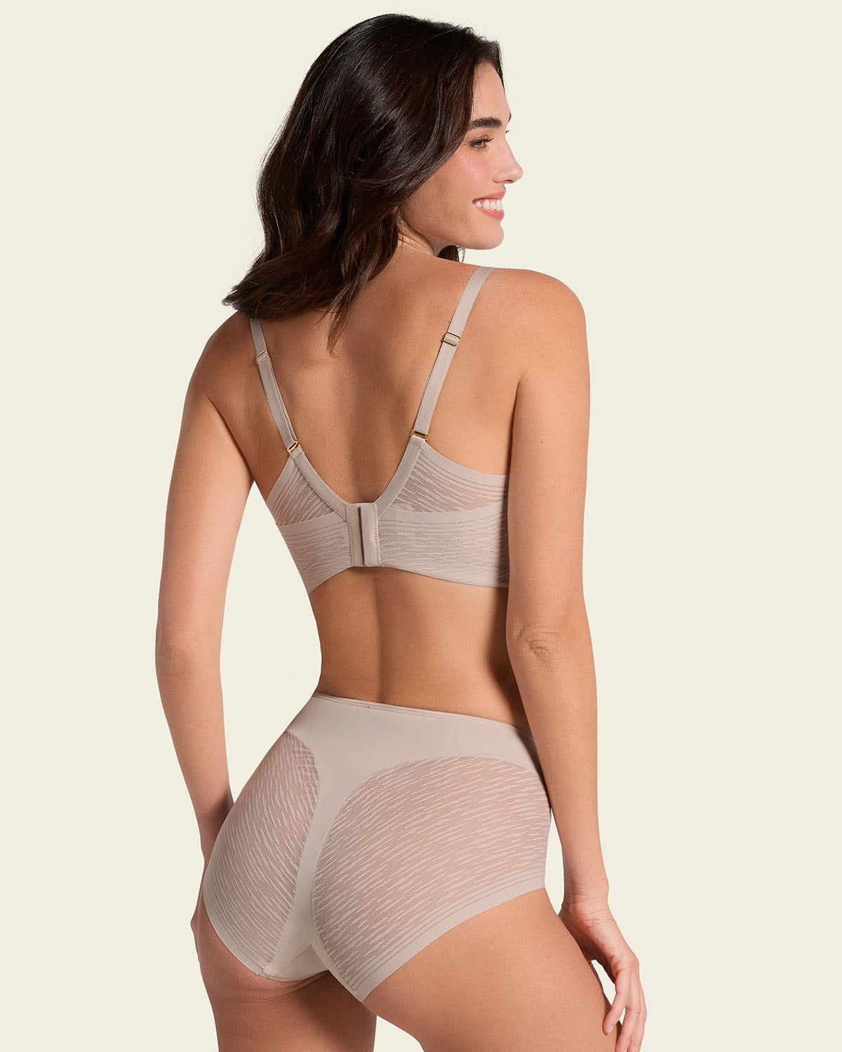 High-waisted sheer lace shaper panty#color_s01-black-nude