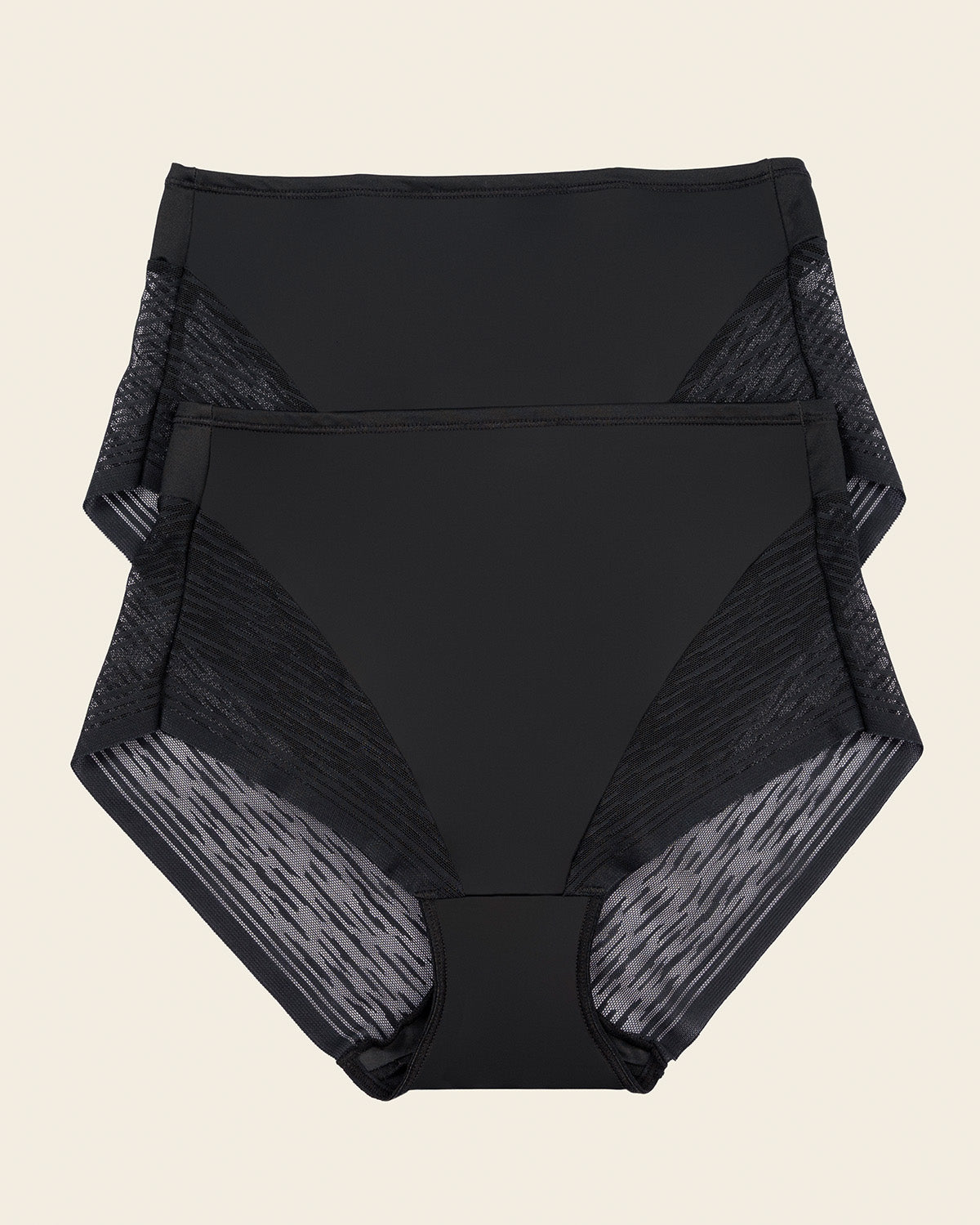 High-waisted sheer lace shaper panty#color_700-black
