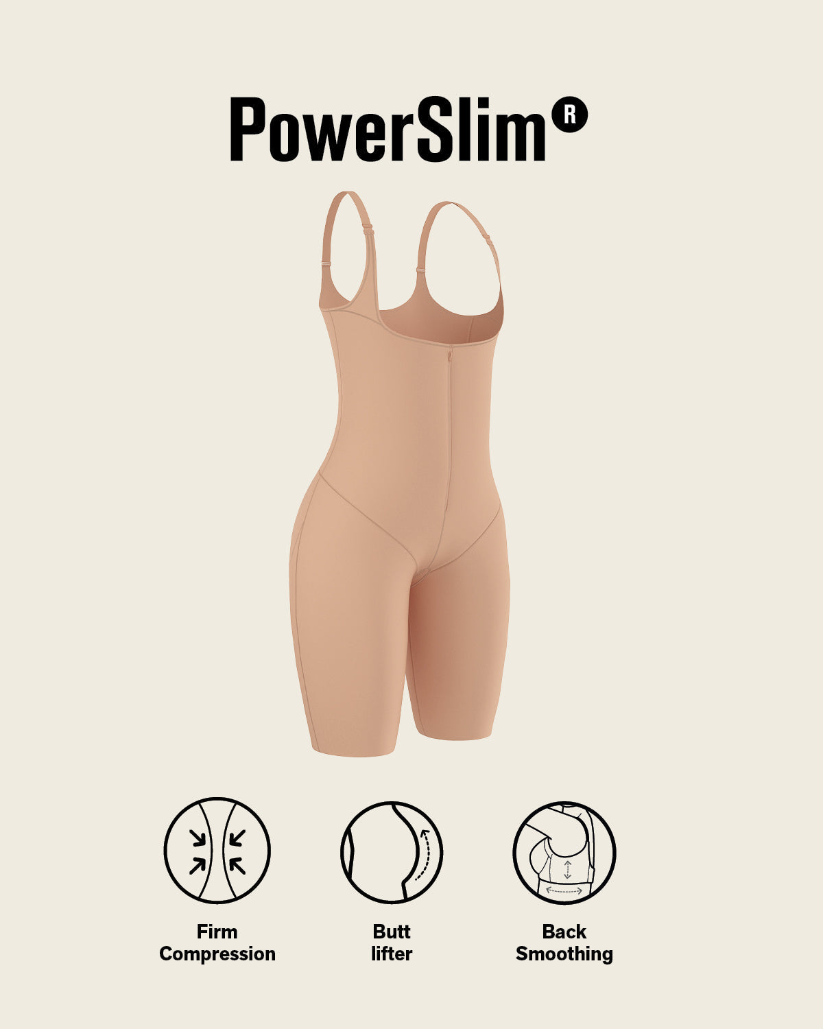 Short Bottom Sculpting Butt Lifting Body Shaper#color_801-golden-beige