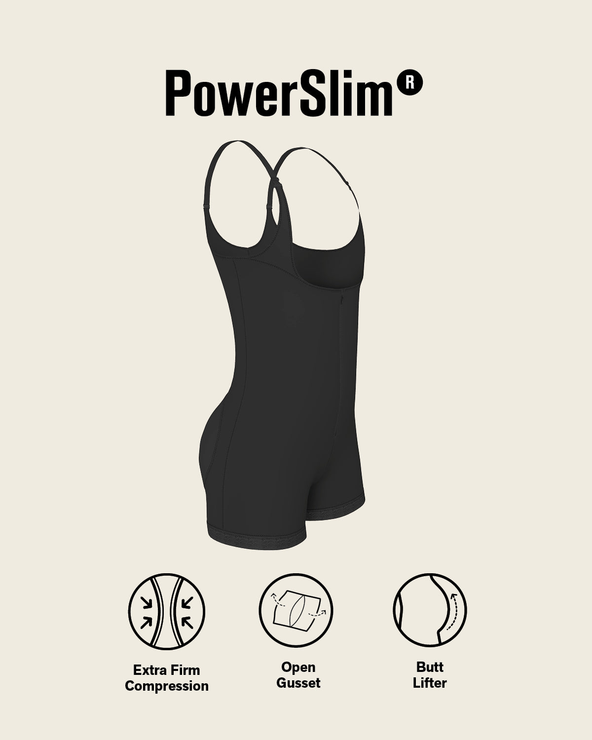 Boyshort bottom body shaper with firm compression#color_700-black
