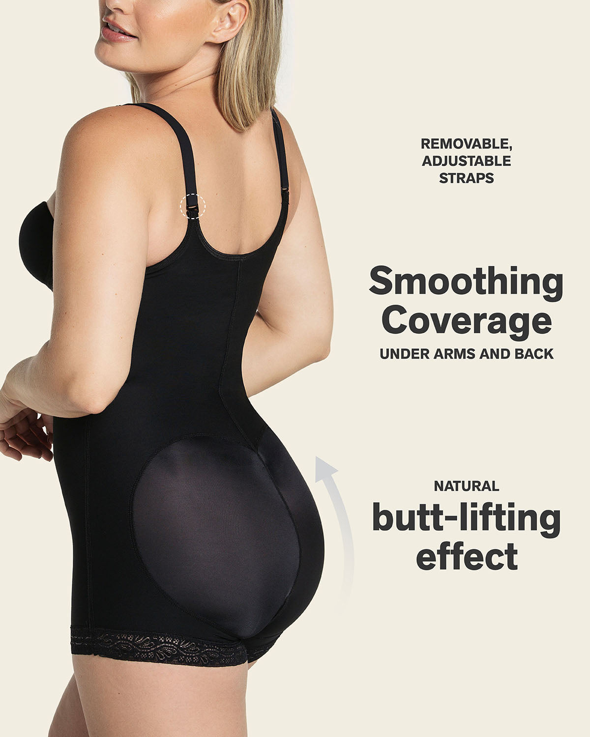Boyshort bottom body shaper with firm compression#color_700-black