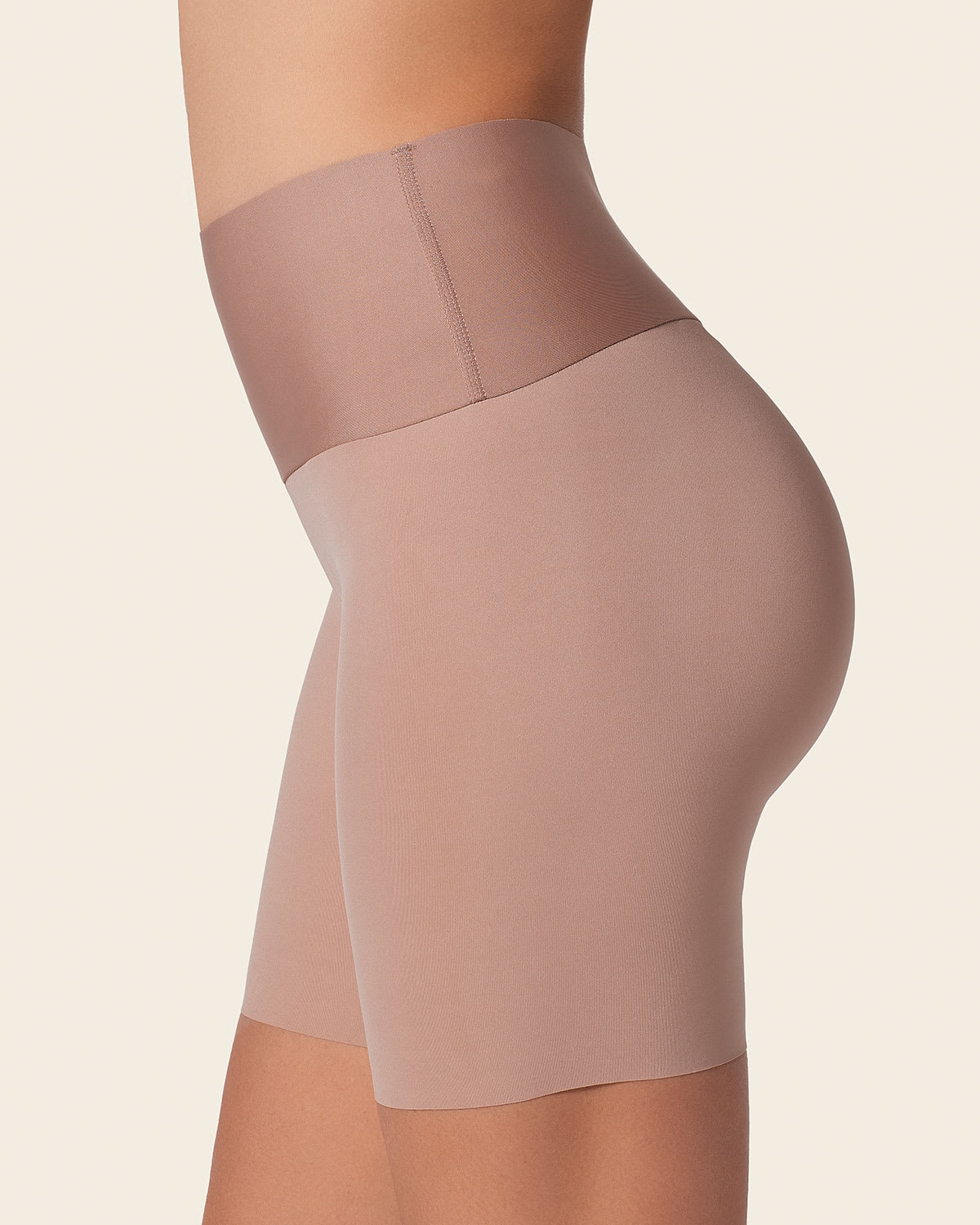 Stay-in-place seamless slip short#color_s01-black-brown