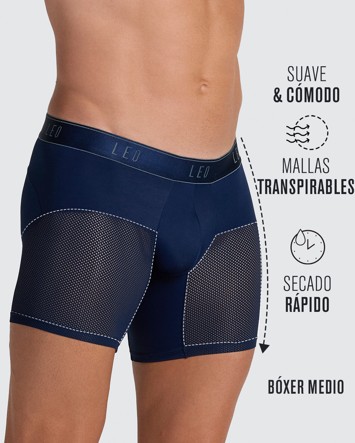 5-Pack High-Tech Mesh Boxer Briefs with Ergonomic Pouches