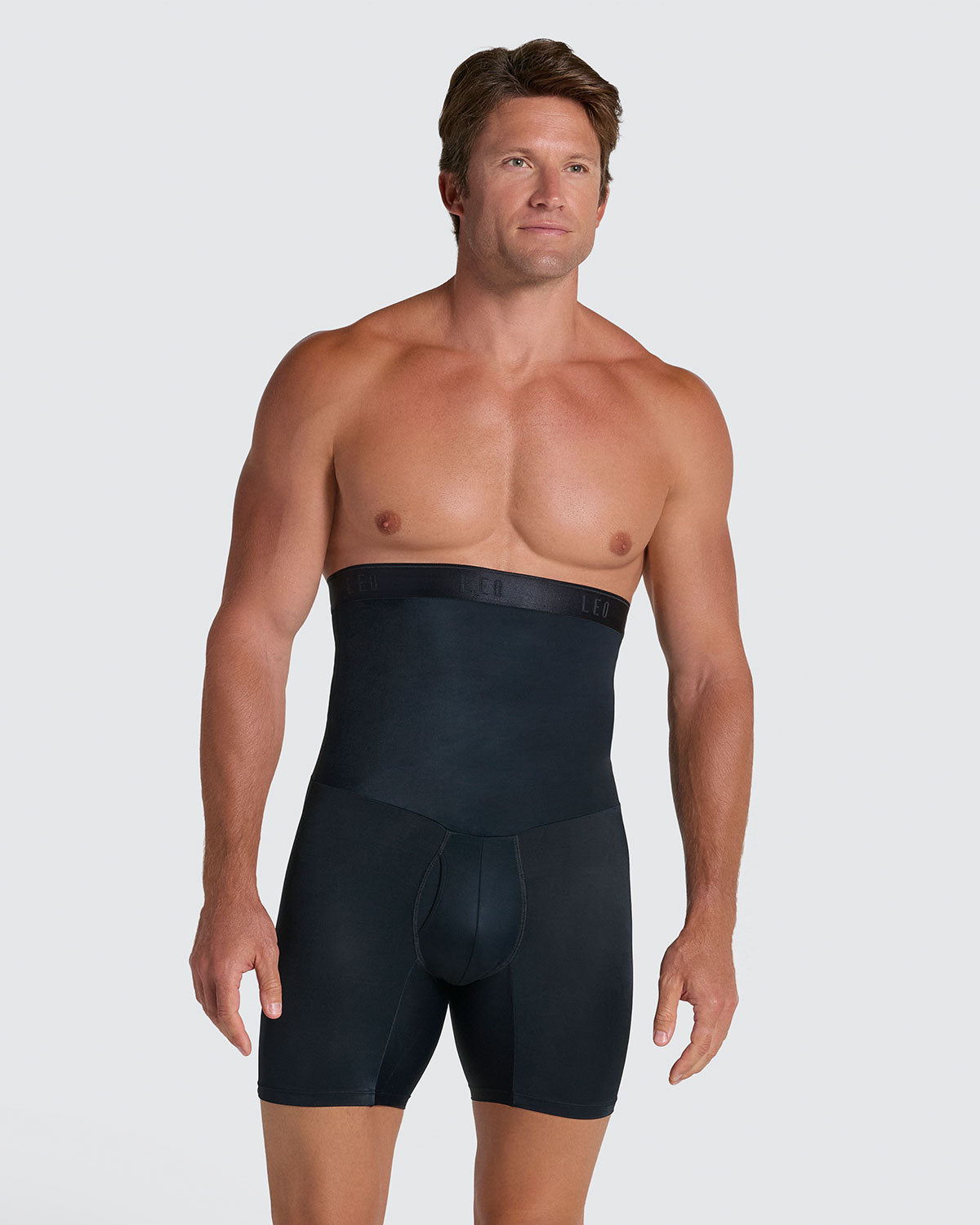 Leo high waist stomach shaper with boxer brief#color_700-black