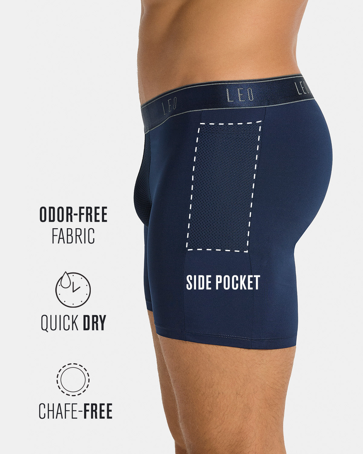 3-Pack Long Athletic Boxer Briefs