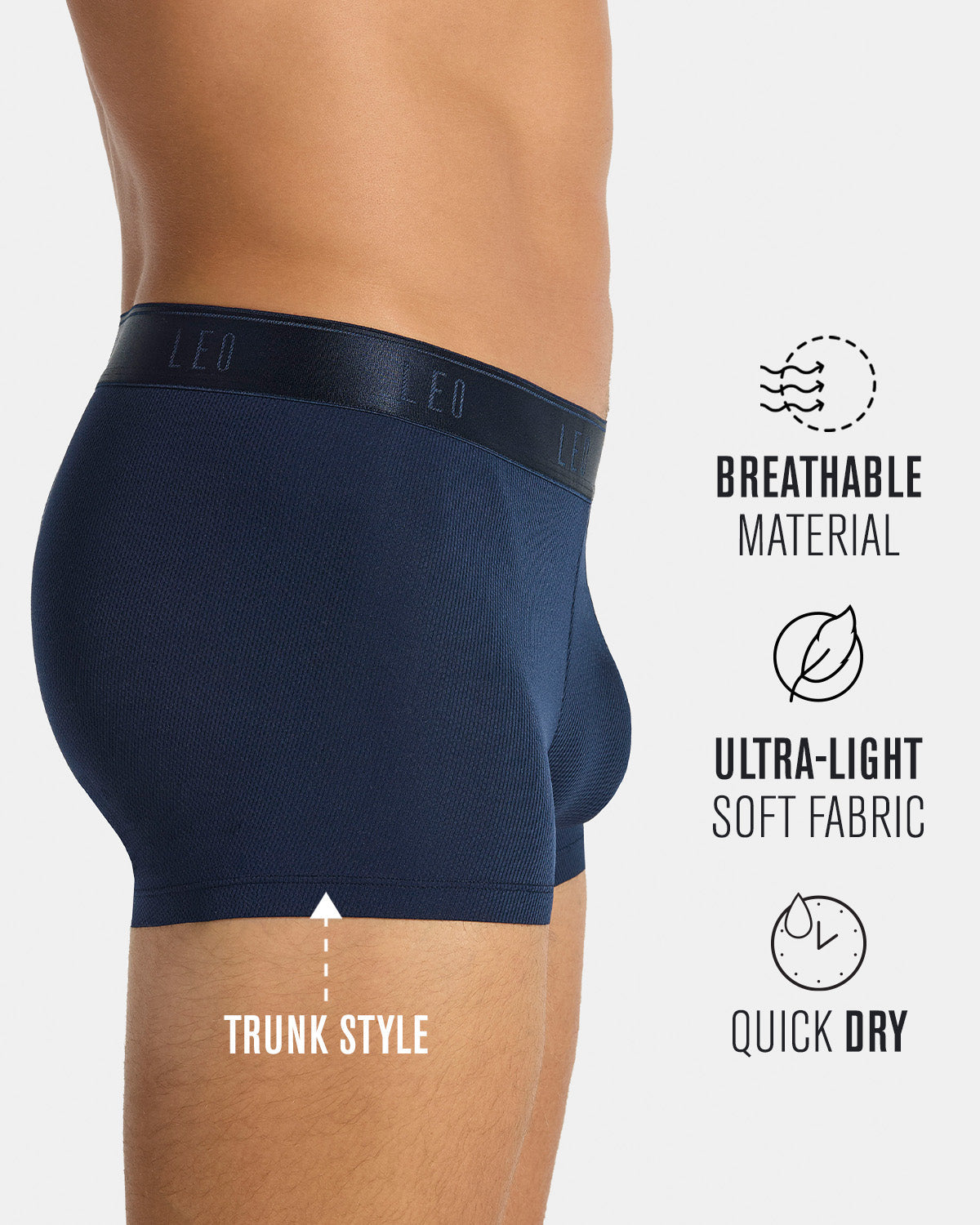 3-Pack Ultra-Light Trunks with Ergonomic Pouch