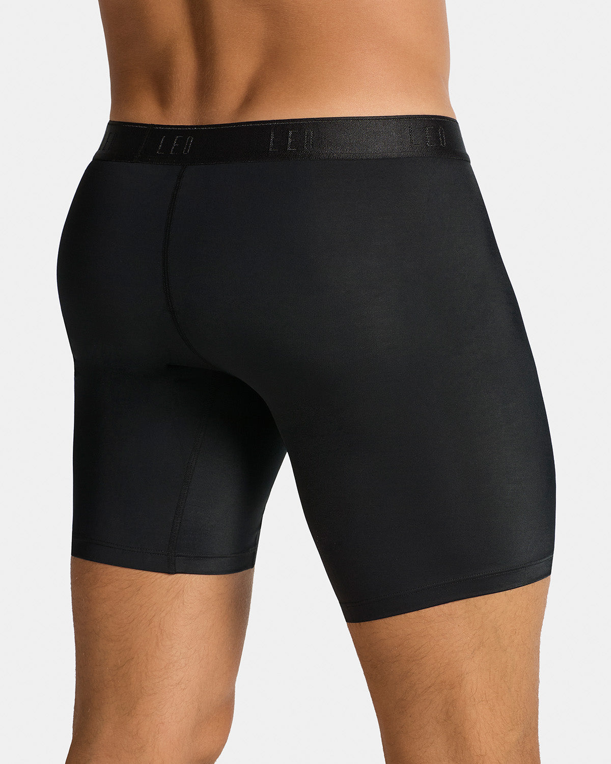 Microfiber Long Boxer Brief with Ergonomic Pouch#color_701-black