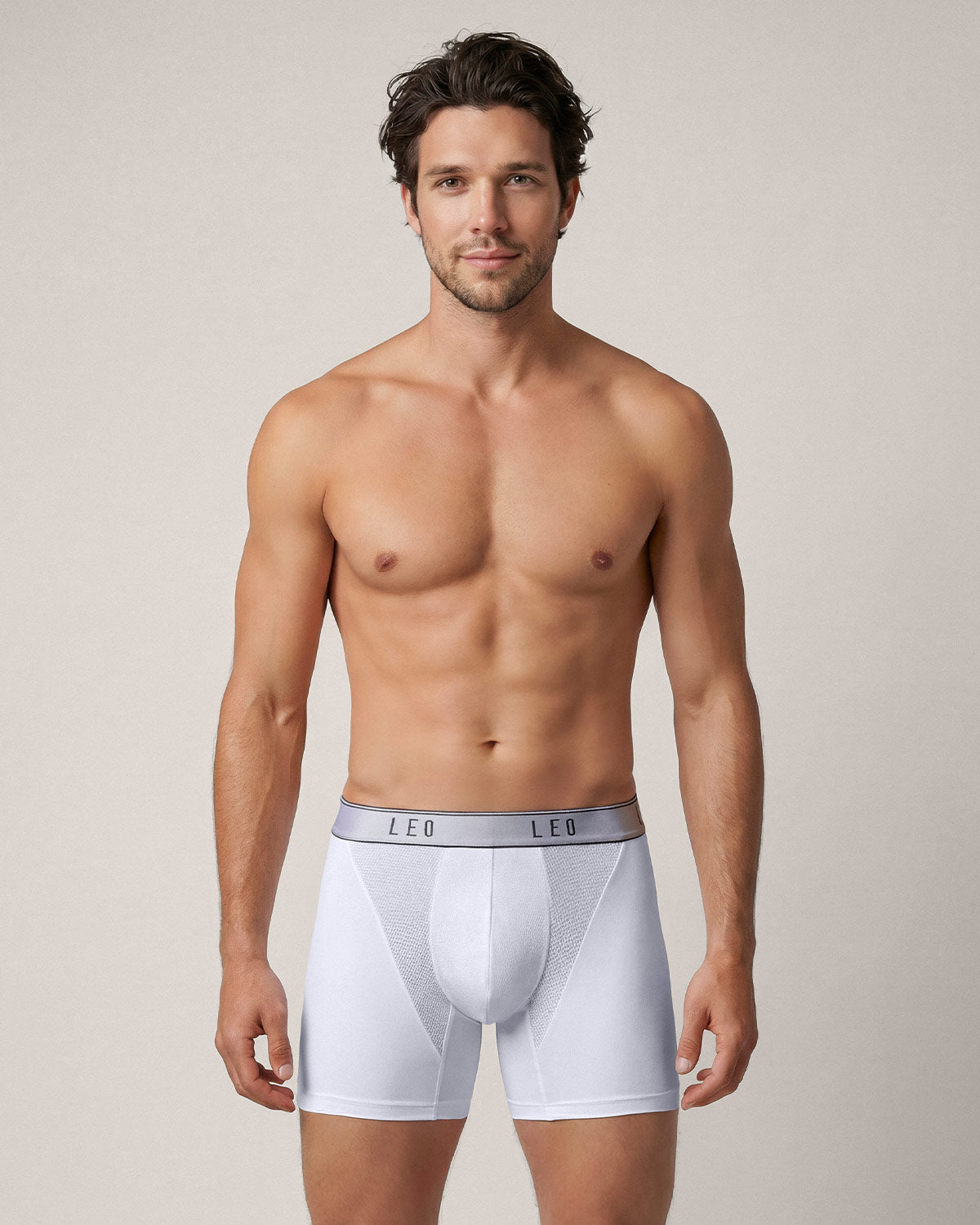 Boxer Brief with Breathable Details and Ergonomic Design#color_000-white