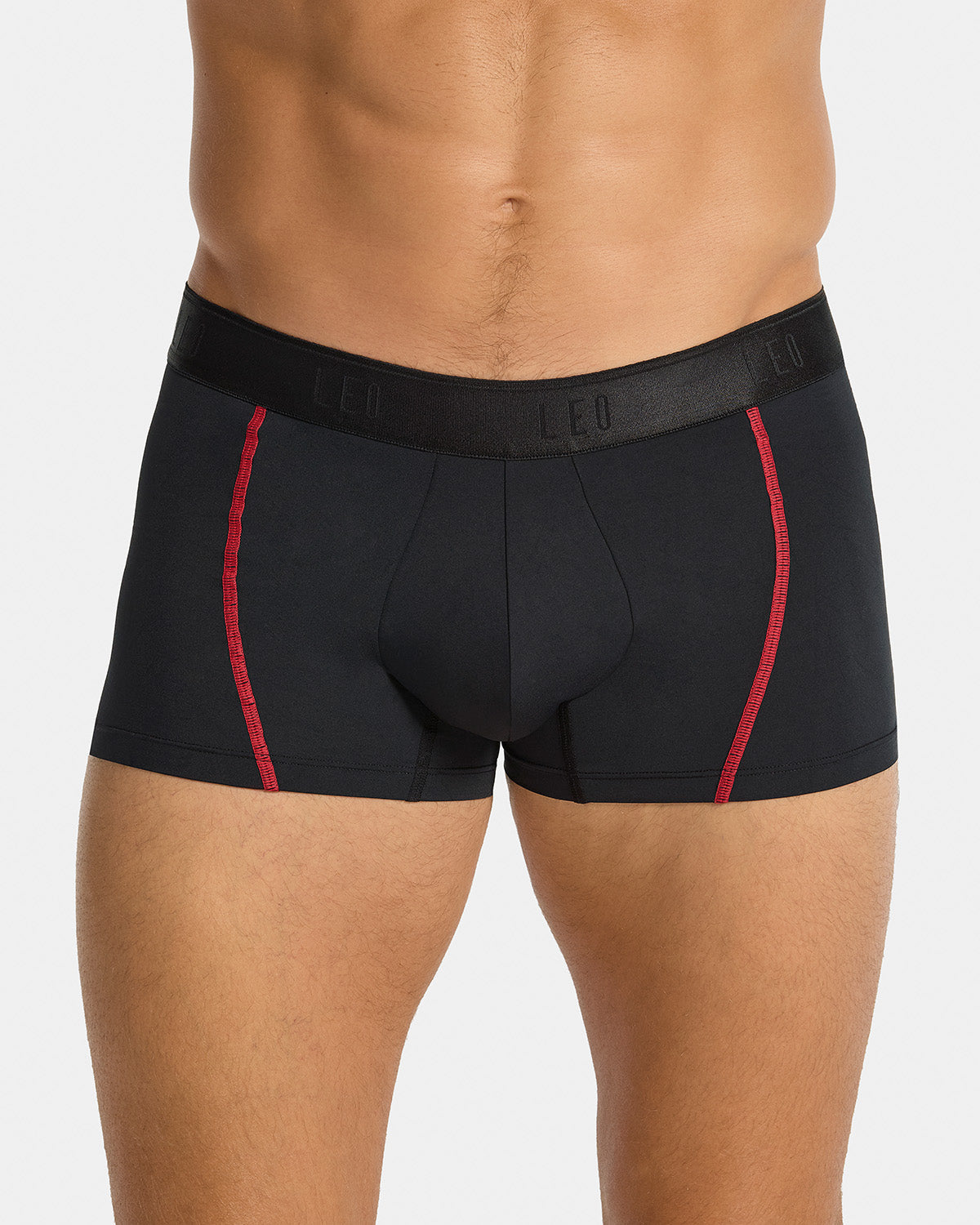 Supportive Super-Cool Trunk with Ergonomic Pouch#color_074-black-with-red-stripe