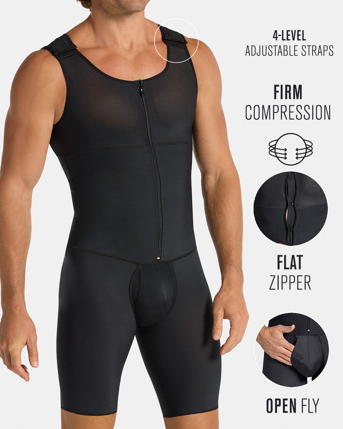 Leo post-surgical compression bodysuit#color_700-black